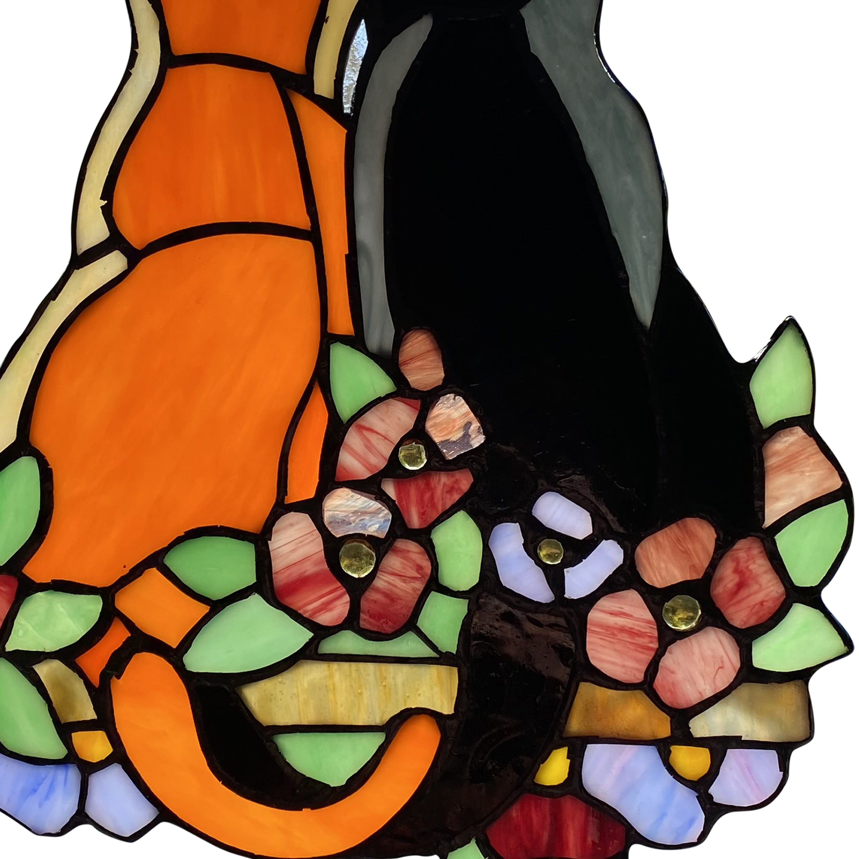 River of Goods 'Cats in the Garden' Multicolor Hand-cut Stained Glass Cabochon-accented 12.5-inch High Window Panel