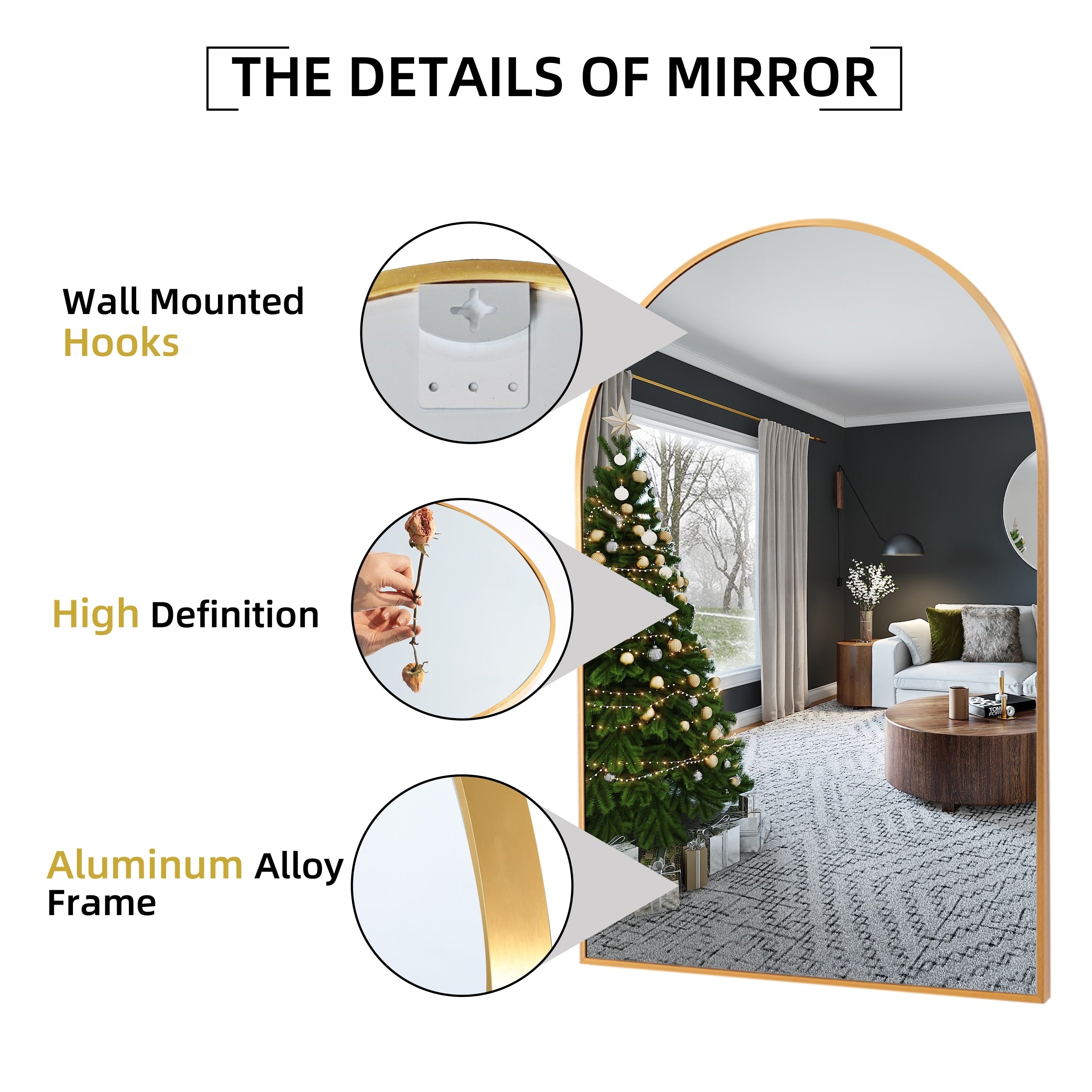 36x 24 2 Pack Arched Bathroom Vanity Mirror,Wall Mounted Mirror