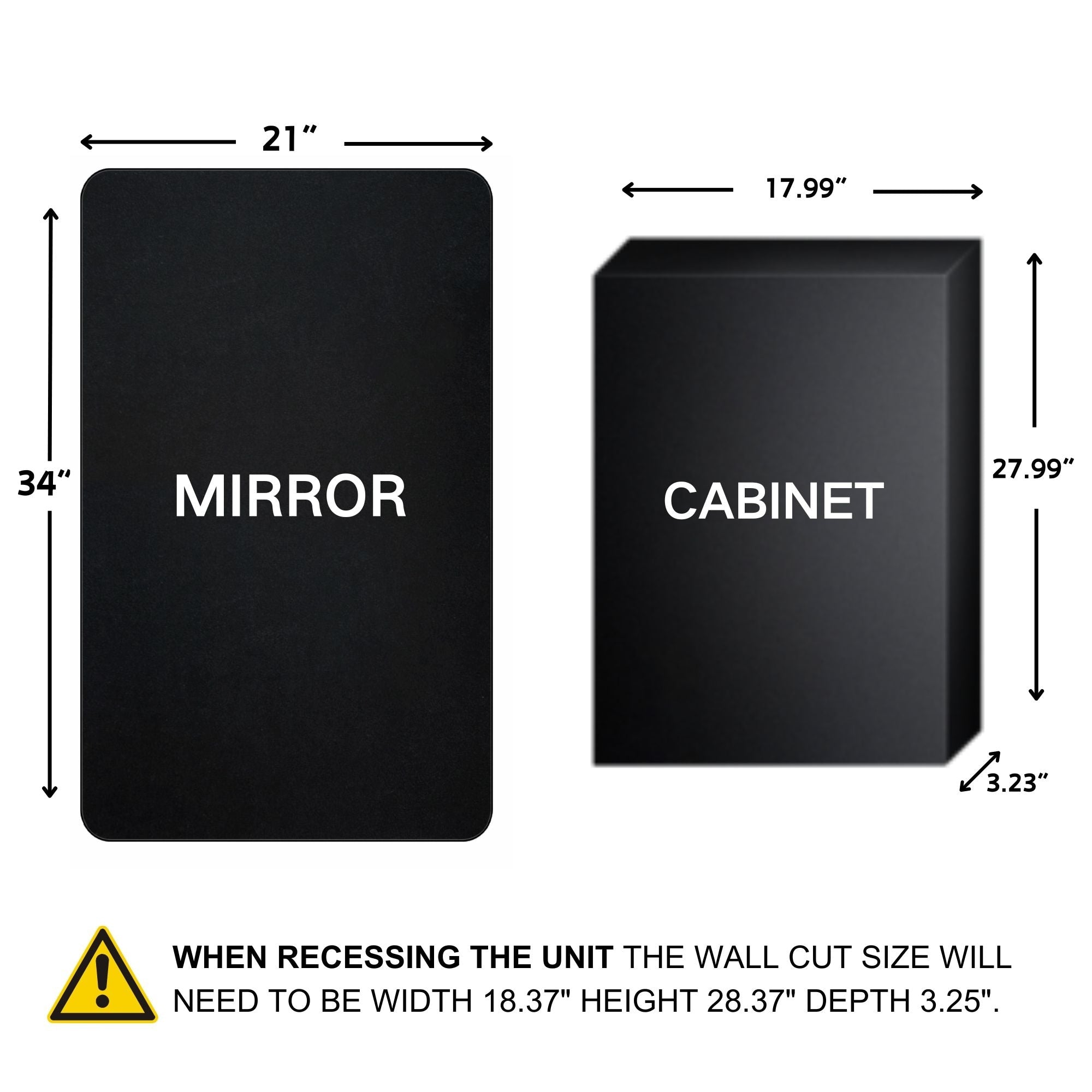 TEHOME WH Recessed Framed Medicine Cabinet with Mirror and Adjustable Shelves