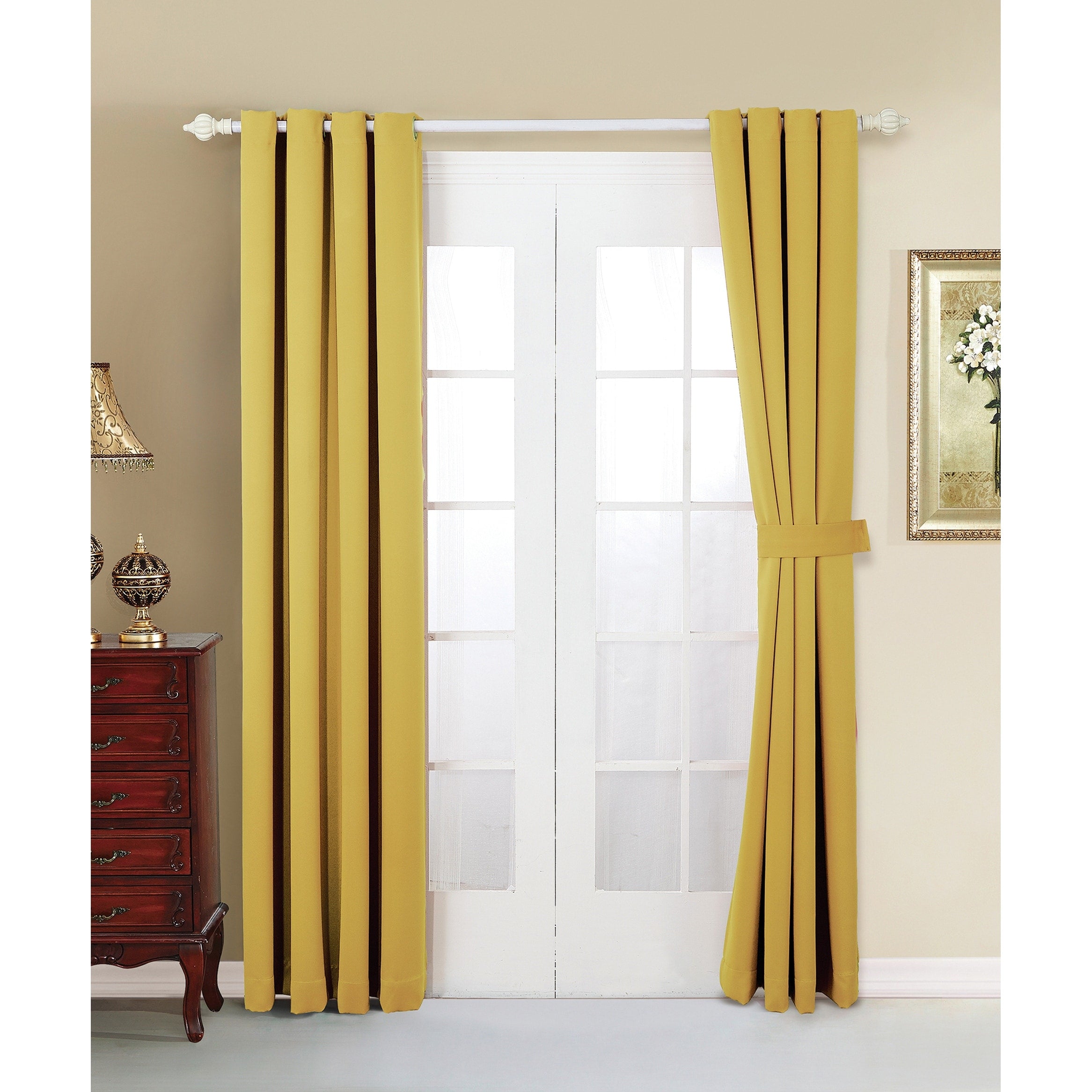 Blackout Window Panel Curtain Set (2 Panels and 2 matching Tie Backs)