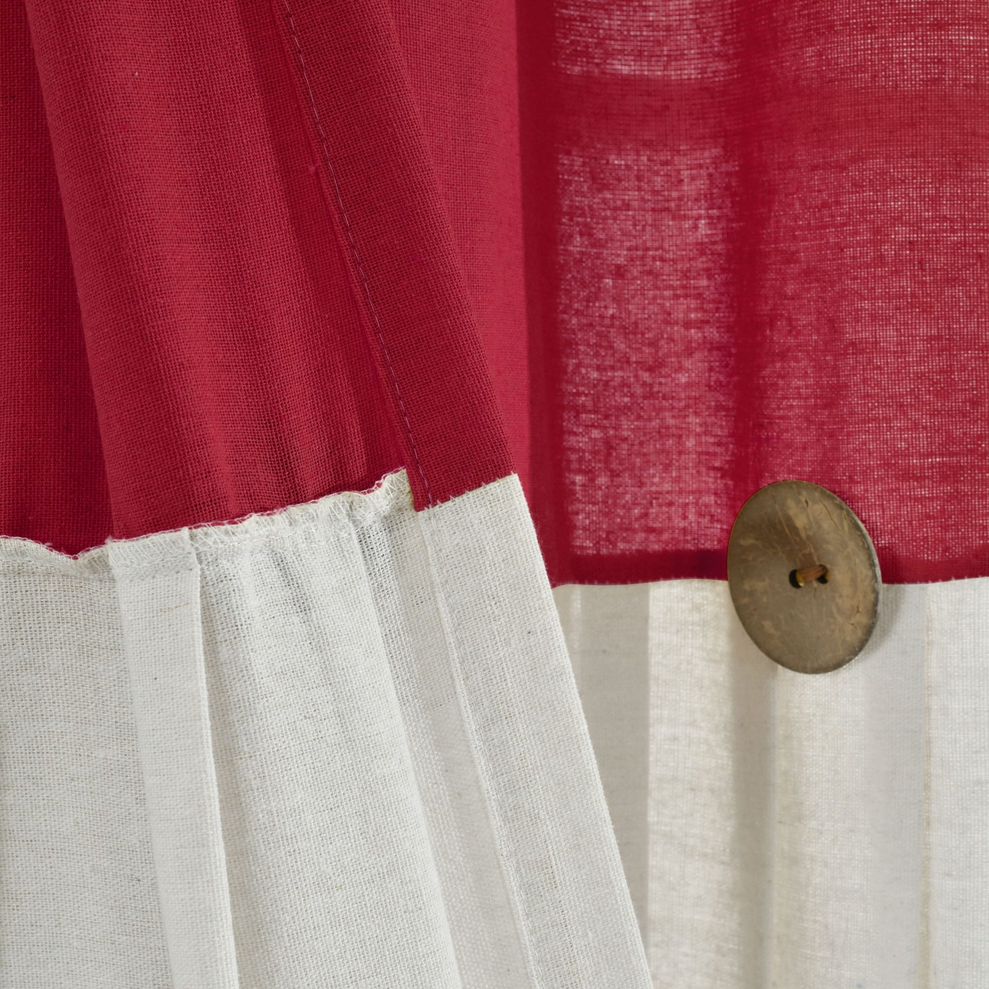 Lush Decor Linen Button Single Panel Window Curtain