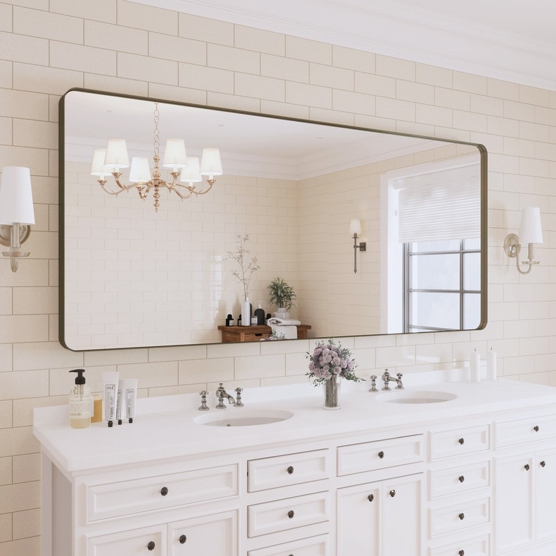 Framed Wall Mounted Bathroom Vanity Mirror