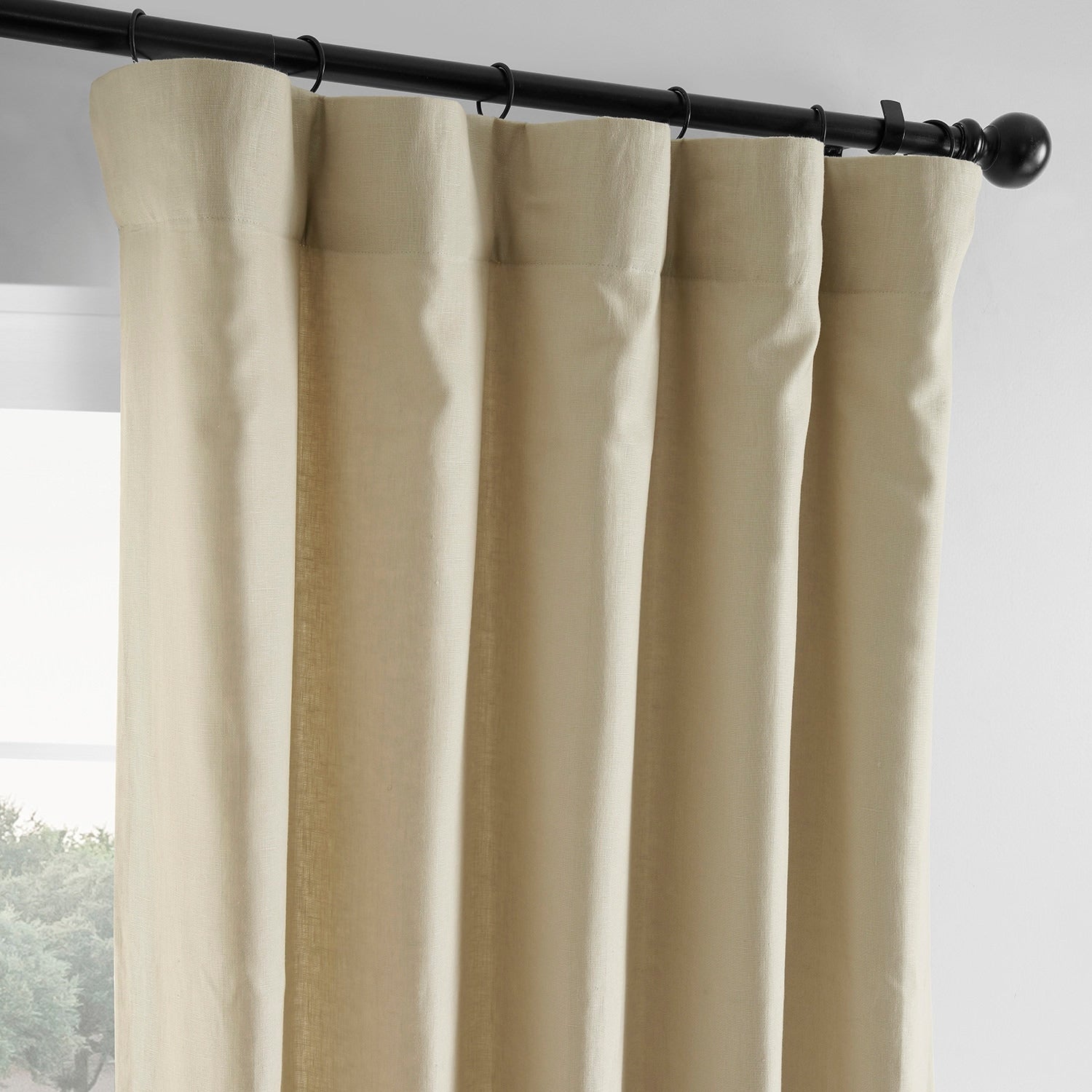 Exclusive Fabrics French Linen Room Darkening Curtains Panel - Elegant luxurious Drapes (1 Panel)