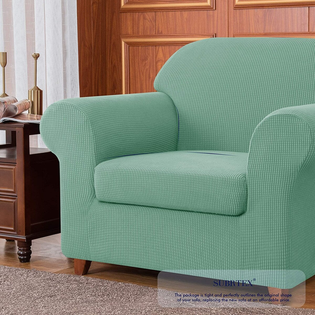 Subrtex 2 Piece Armchair Slipcover Stretch Spandex Furniture Protector