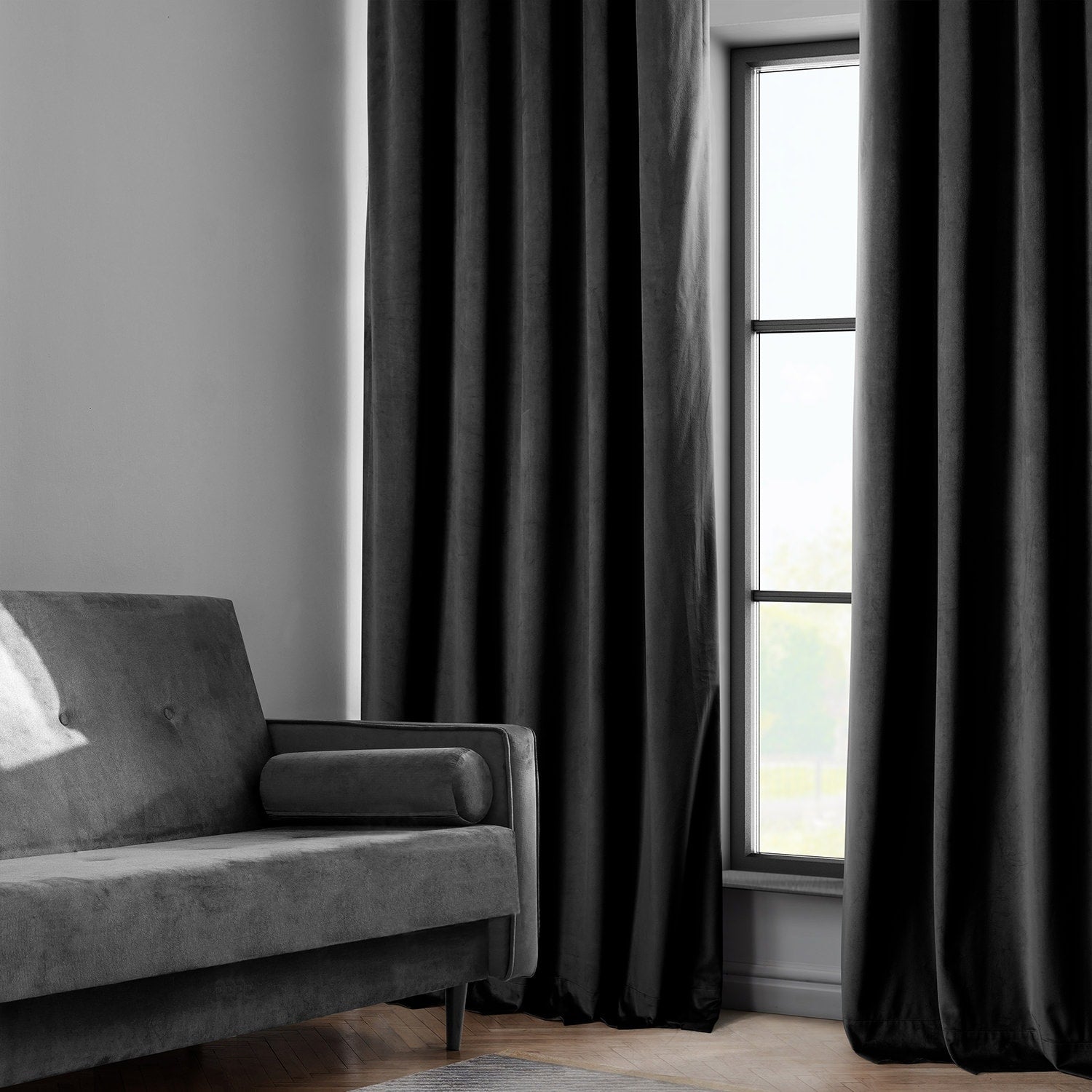 Exclusive Fabrics Heritage Plush Velvet Room Darkening Curtains (1 Panel) Luxury Velvet Curtains for Bedroom & Living Room.