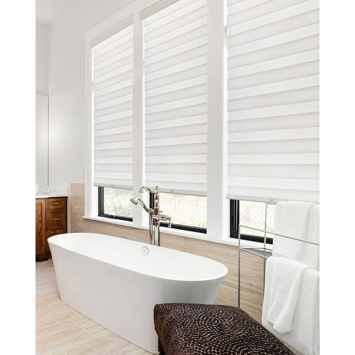 CHICOLOGY Everyday Cordless Light Filtering Zebra Window Shades