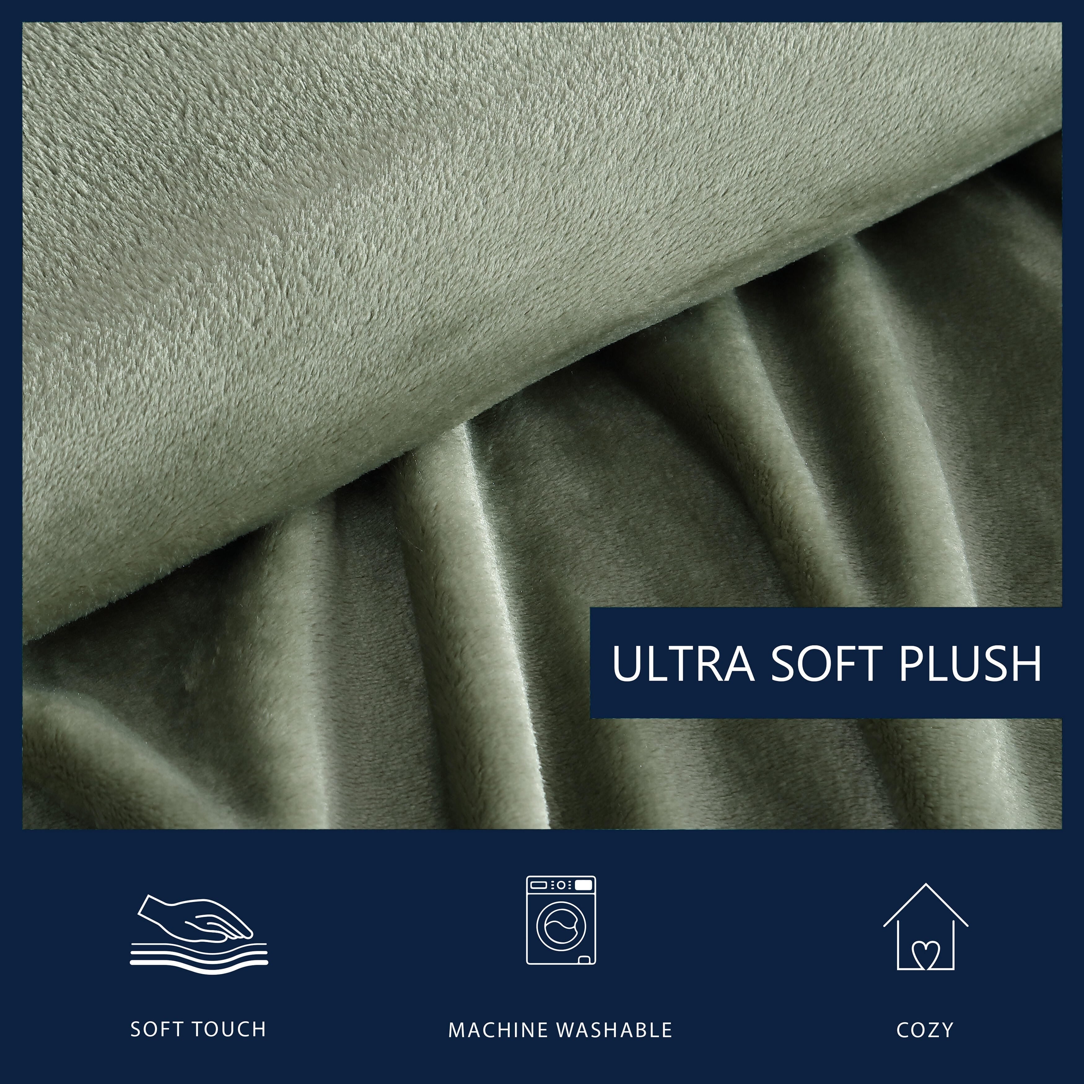 Nautica Solid Ultra Soft Plush Fleece Bed Blanket