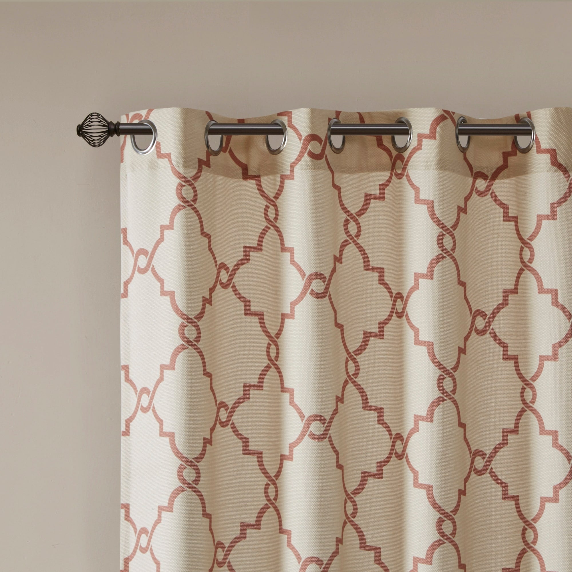 Madison Park Westmont Fretwork Print Grommet Top Window Single Curtain Panel