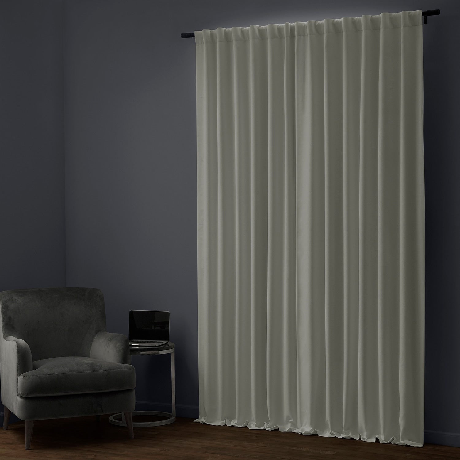 Exclusive Fabrics Faux Linen 100% Blackout Curtains Heat and Light Blocking - (1 Panel)