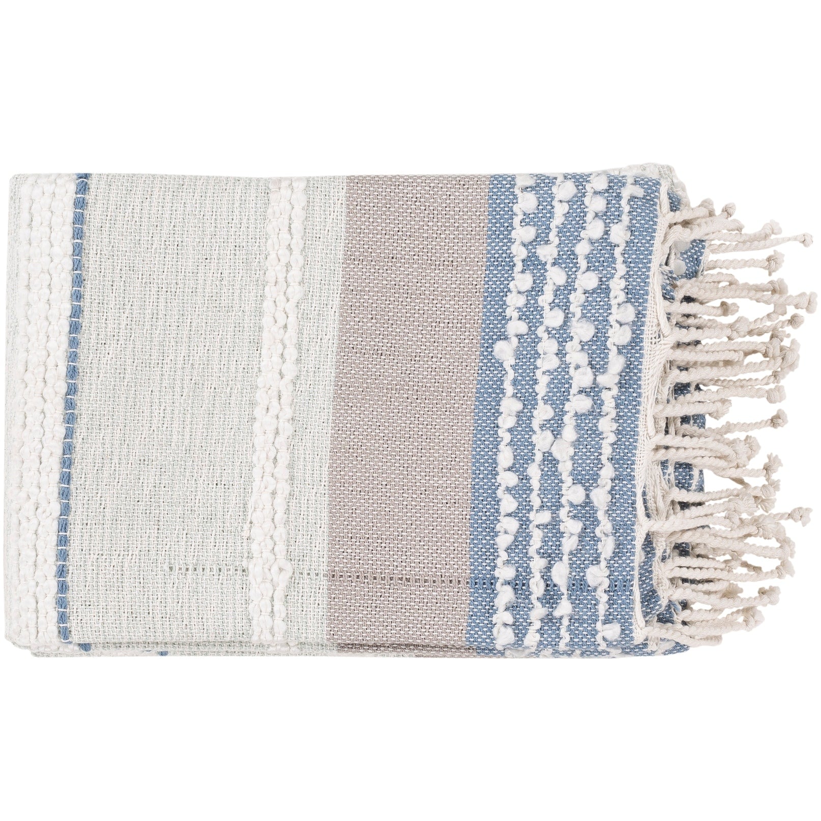 Livabliss Nita Coastal Hand-woven Blended Cotton Throw