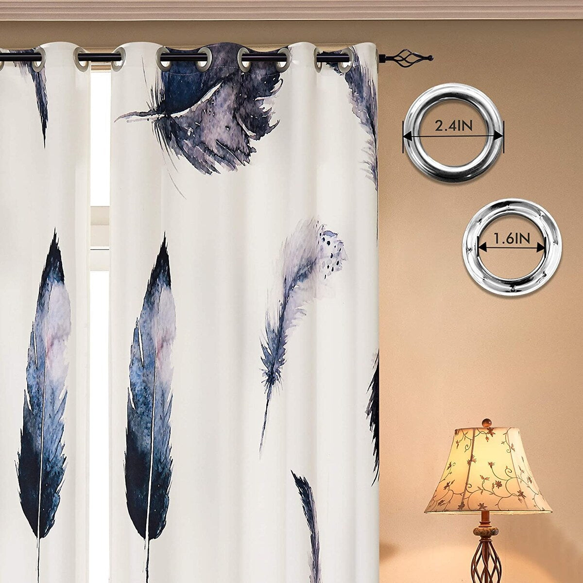 Subrtex Printed 2 Piece Panels Blackout Curtains Colorful Window Drapes