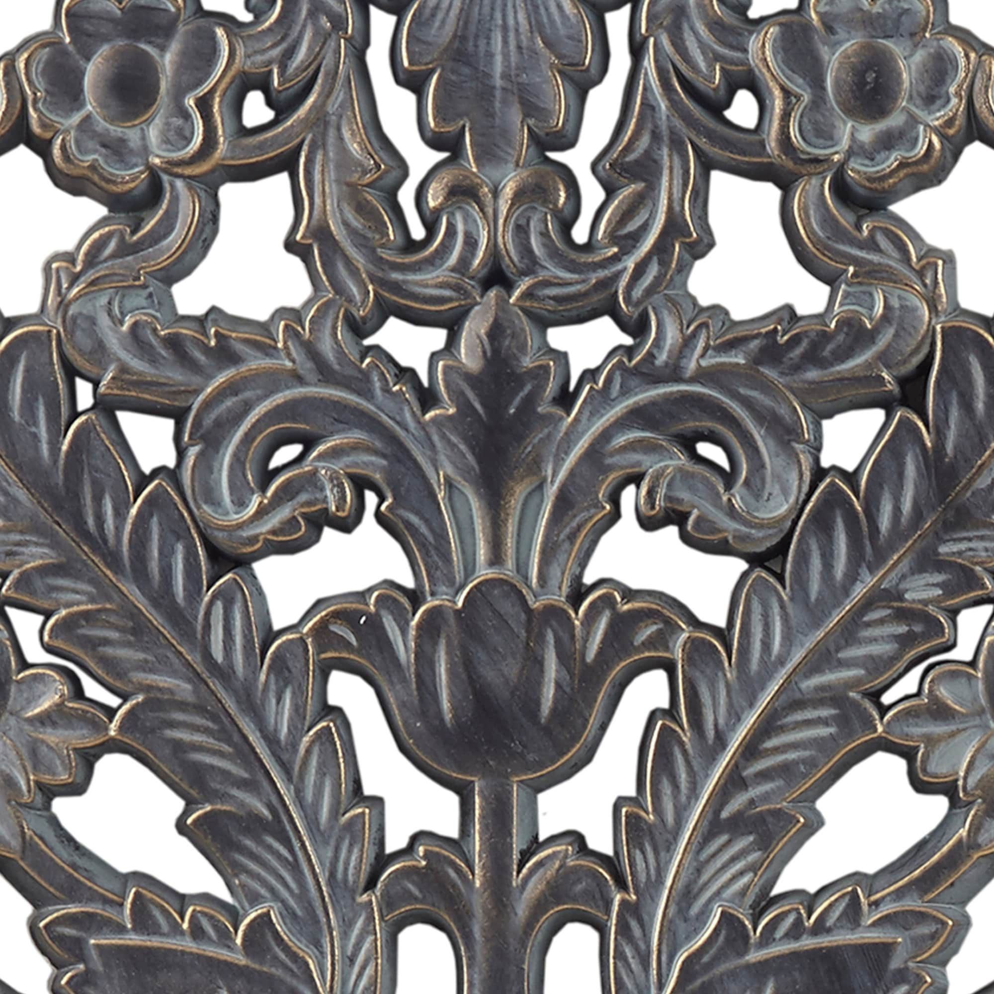 Madison Park Botanical Distressed Carved Wood Wall Décor (Set of 2)