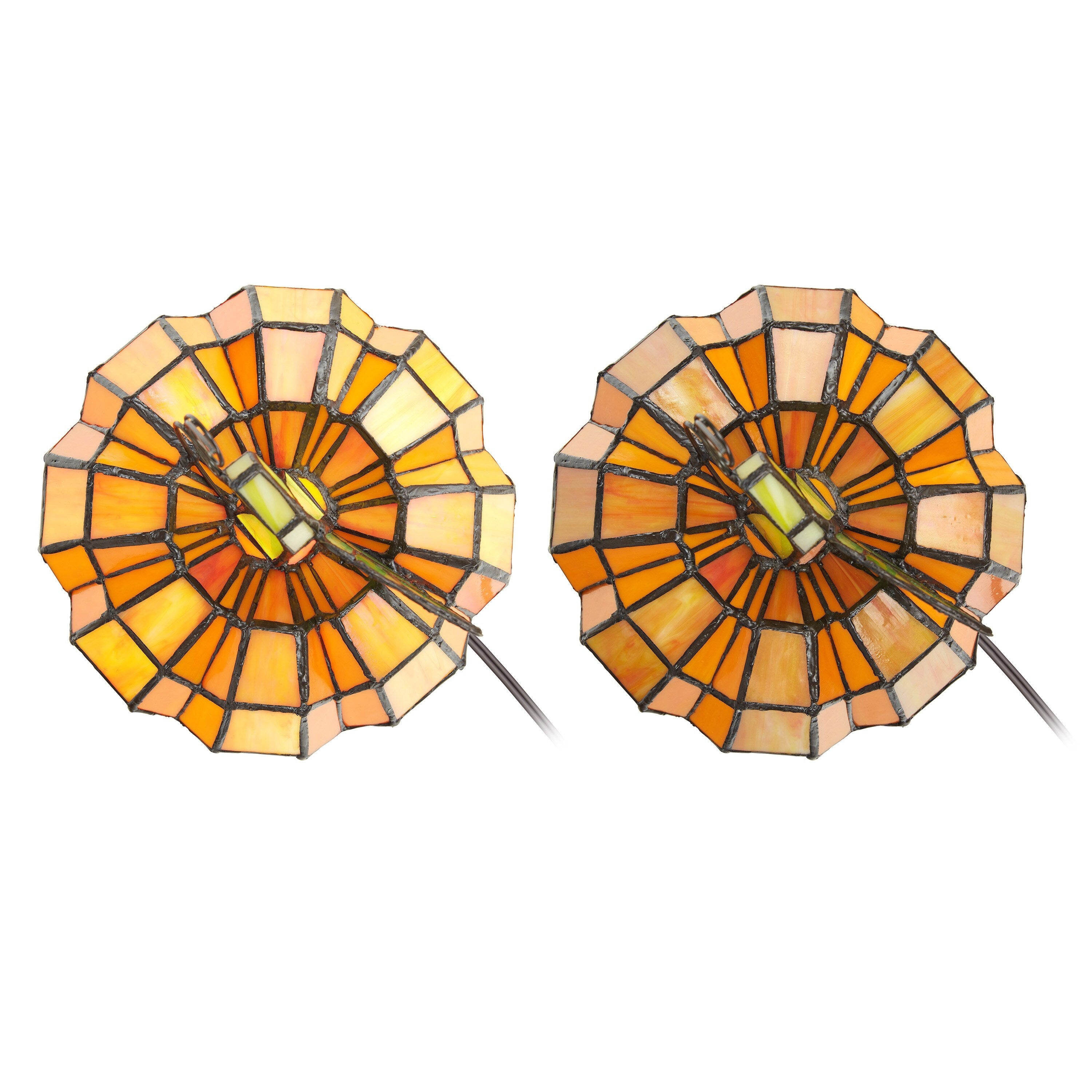 9 H Patch the Pumpkin Stained Glass Accent Lamp - 8.25L x 8.25W x 9H