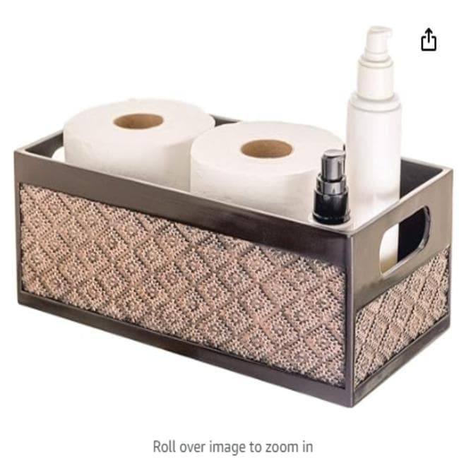 Creative Scents Dublin Brown Bathroom Toilet Paper Storage Basket