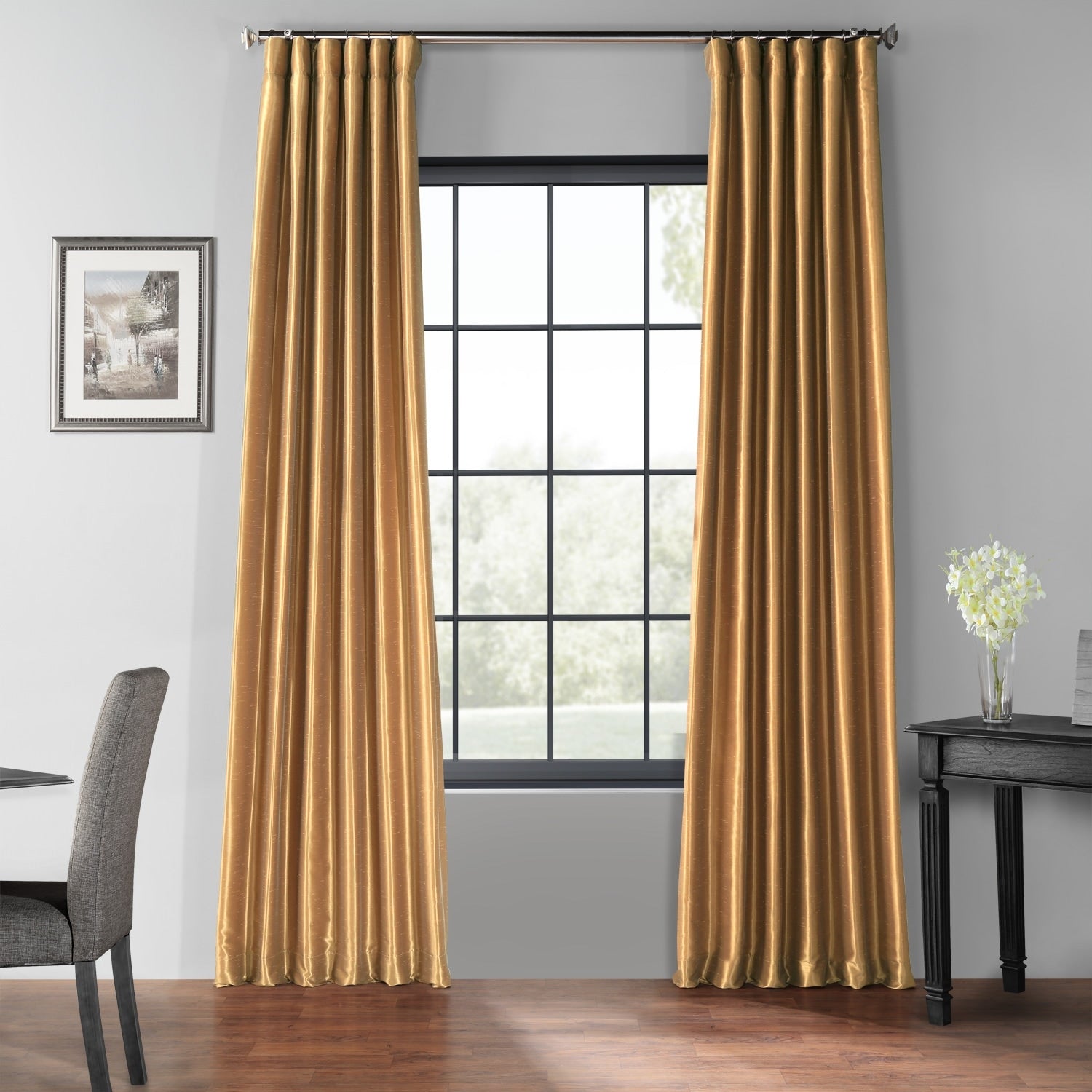 Exclusive Fabrics Textured Faux Dupioni Silk Thermal Blackout Curtains (1 Panel)