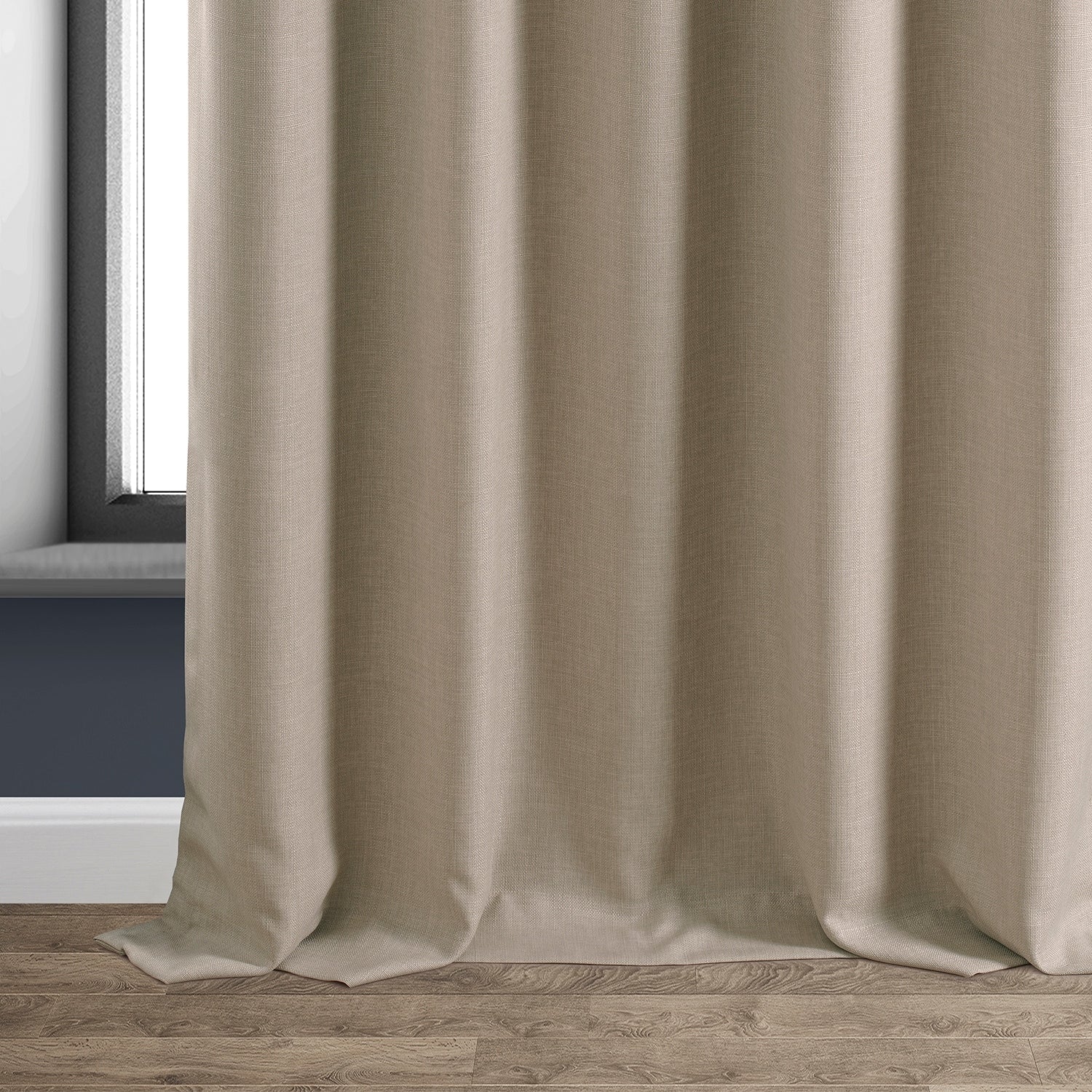 Exclusive Fabrics Faux Linen 100% Blackout Curtains Heat and Light Blocking - (1 Panel)