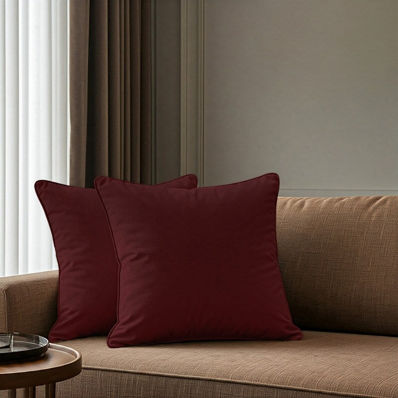 A1HC Set of 2 Luxurious Fine Soft Velvet Throw Pillow Covers Only, For Sofas, Beds, Vibrant Colors and Hidden Zipper