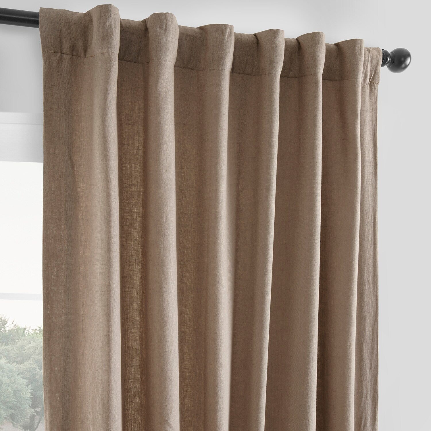 Exclusive Fabrics French Linen Room Darkening Curtains Panel - Elegant luxurious Drapes (1 Panel)