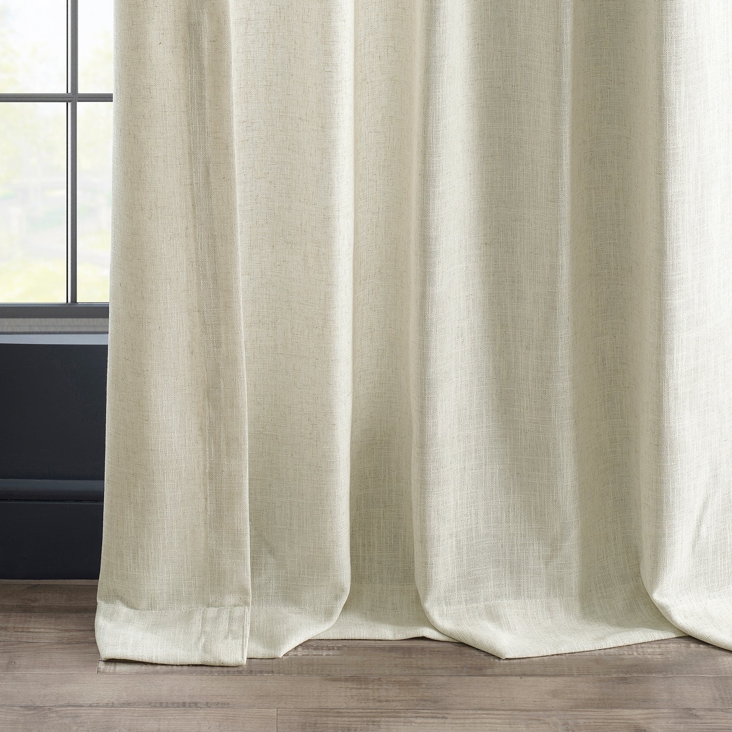 Exclusive Fabrics Heavy Faux Linen Light Filtering Curtains For Bedroom, Living Room (1 Panel)