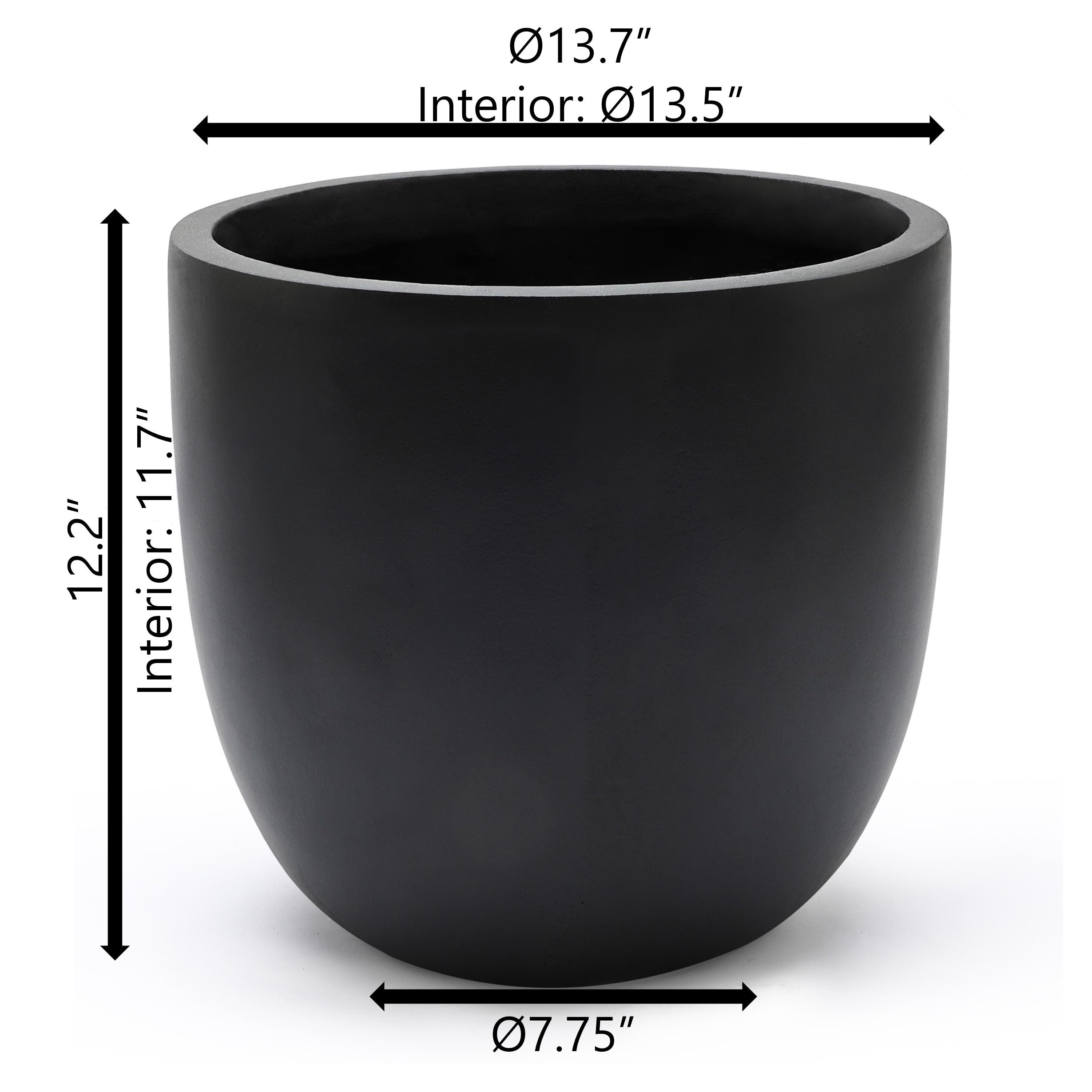 Tapered Round MgO Planter, Indoor and Outdoor