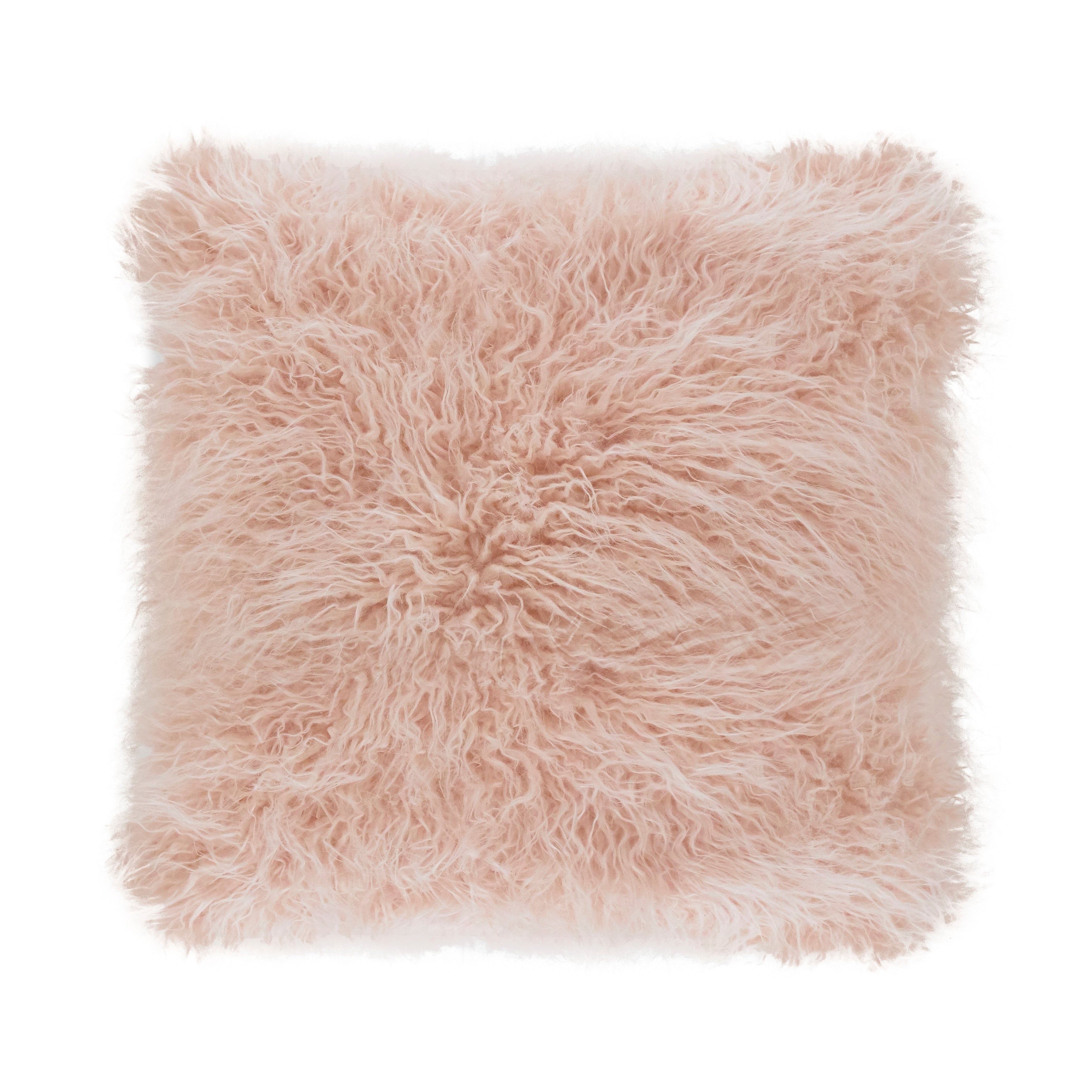 Mongolian Shaggy Faux Fur Throw Pillow