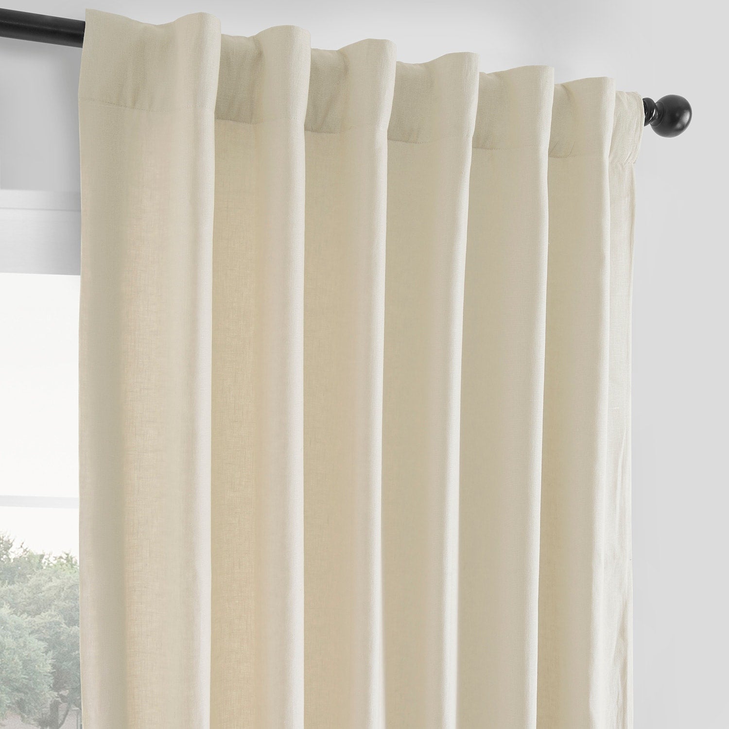 Exclusive Fabrics French Linen Room Darkening Curtains Panel - Elegant luxurious Drapes (1 Panel)