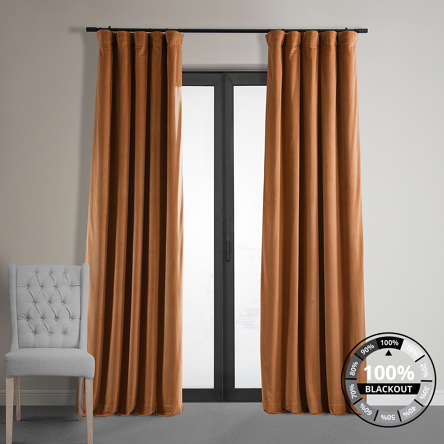 Exclusive Fabrics Signature Blackout Velvet Curtain (1 Panel)