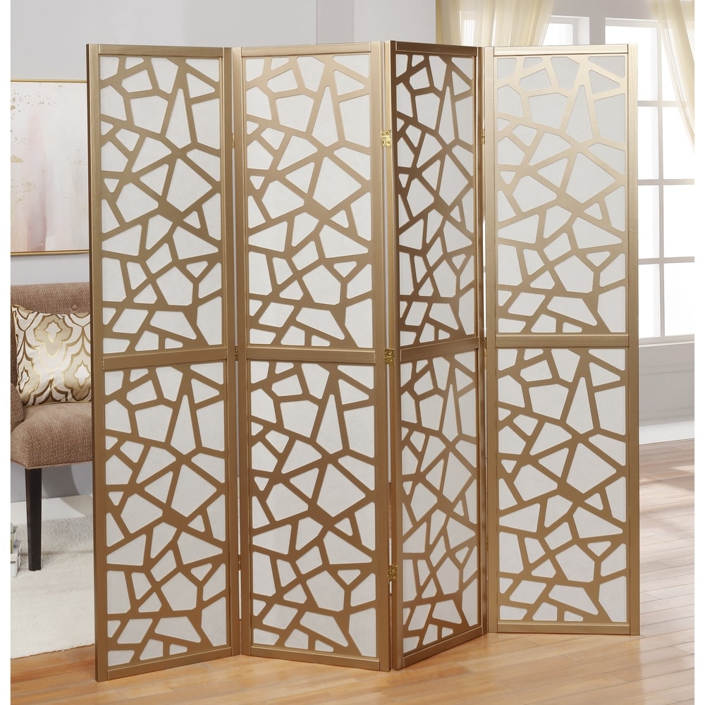 Roundhill Furniture Giyano 4-panel Screen Room Divider