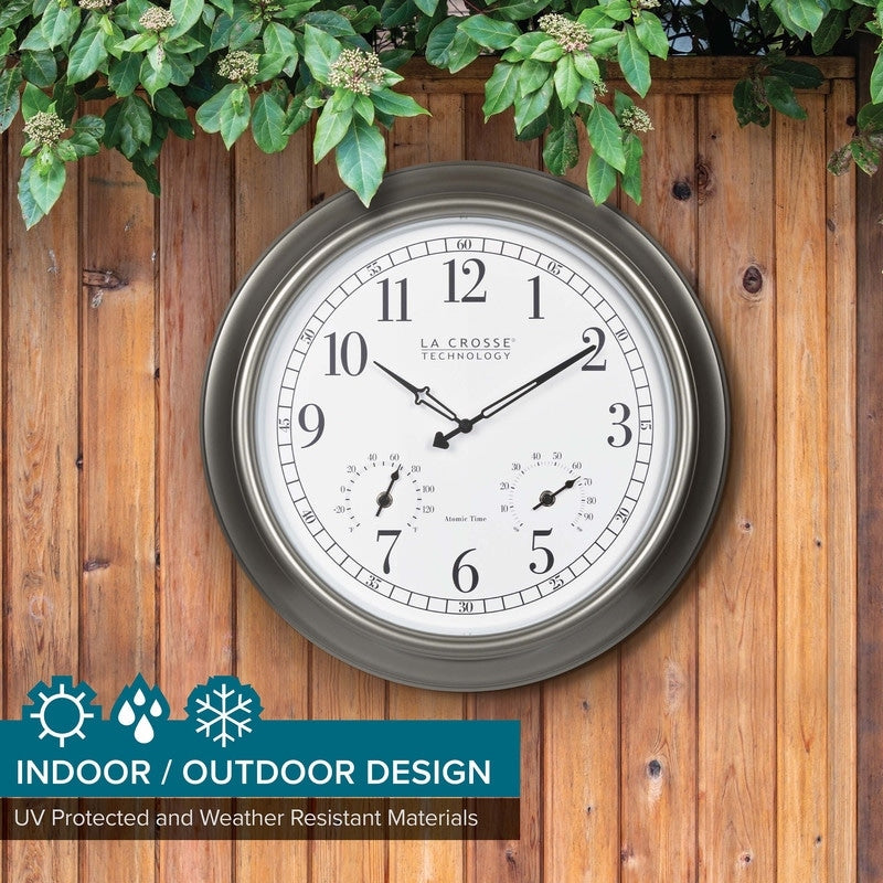 La Crosse 404-00237-INT 18 Atomic Outdoor Temp & Humidity Wall Clock