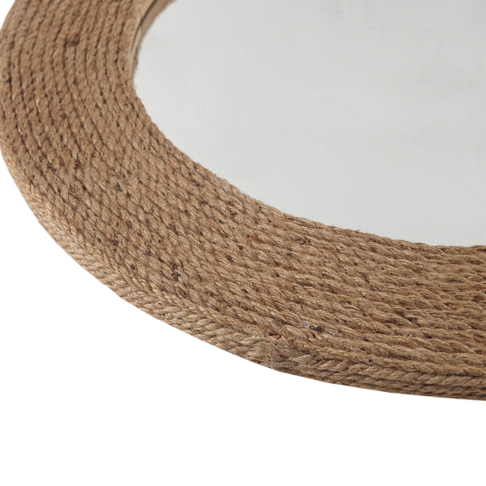 Madison Park Cove Natural Jute Rope Round Wall Mirror 26