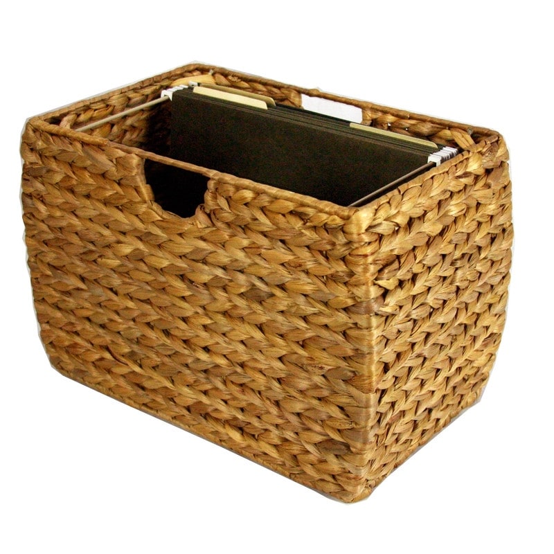 Seagrass Basket Hanging File Folder Storage with Liner Work From Home