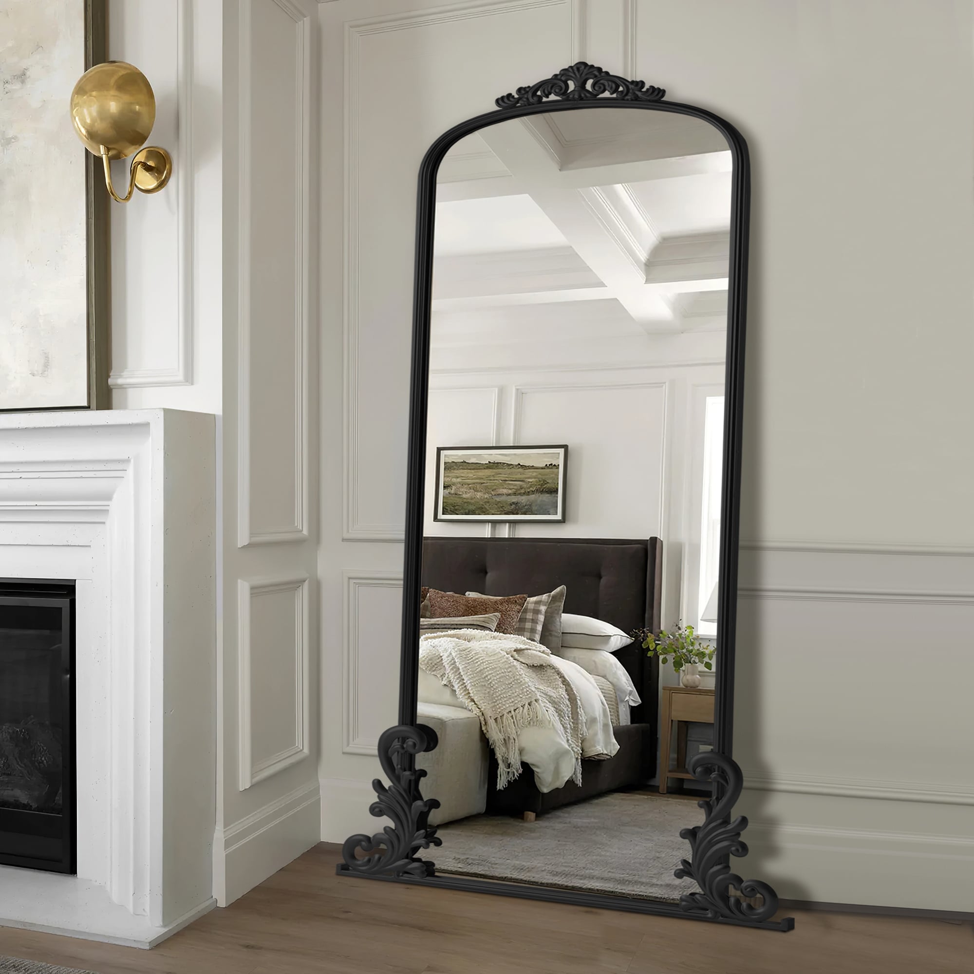 Vintage Arched Floor Mirror - Full Length Vanity Mirror