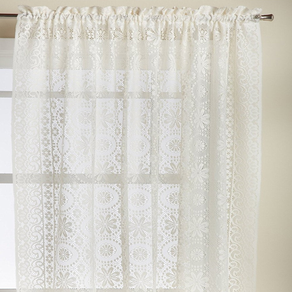 Luxurious Old World Style Lace Window Curtain Panel