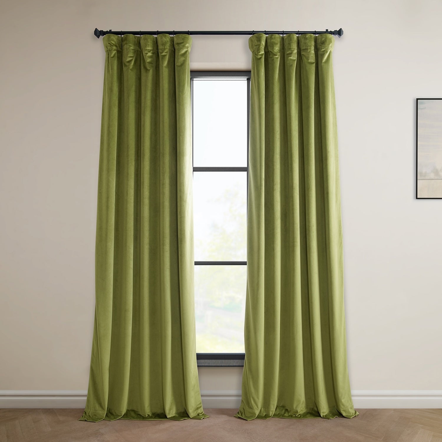 Exclusive Fabrics Heritage Plush Velvet Room Darkening Curtains (1 Panel) Luxury Velvet Curtains for Bedroom & Living Room.