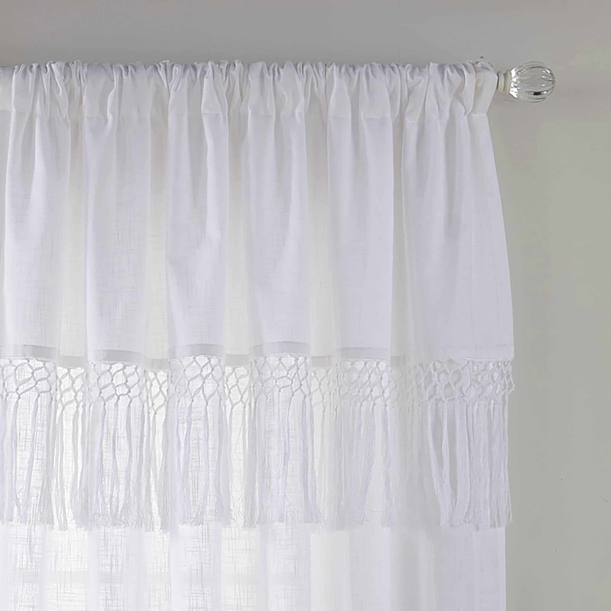 Calypso Macrame Tassel Semi Sheer Window Curtain