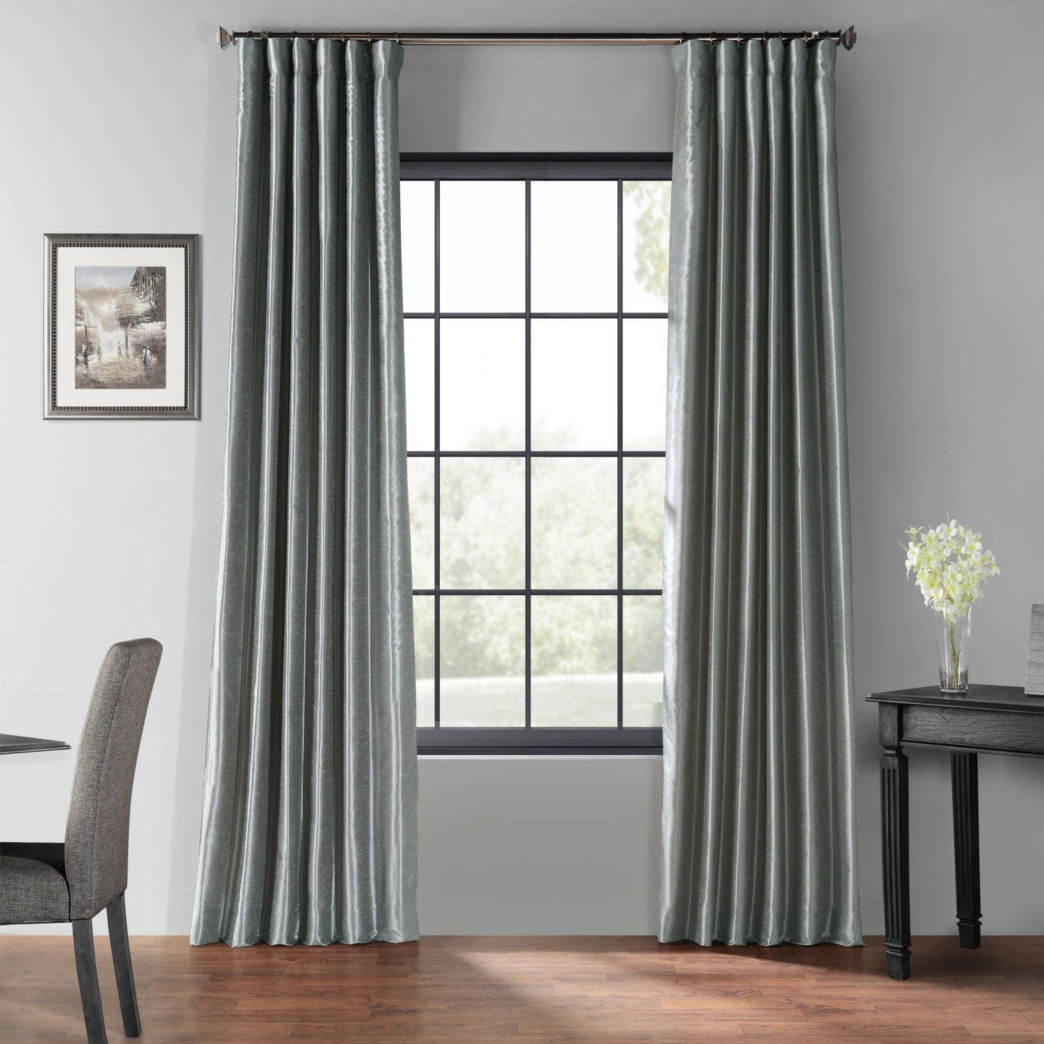 Exclusive Fabrics Textured Faux Dupioni Silk Thermal Blackout Curtains (1 Panel)