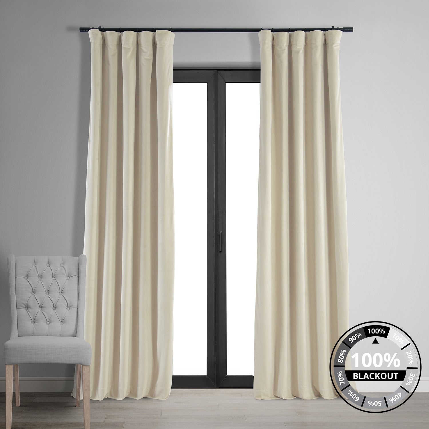 Exclusive Fabrics Signature Blackout Velvet Curtain (1 Panel)