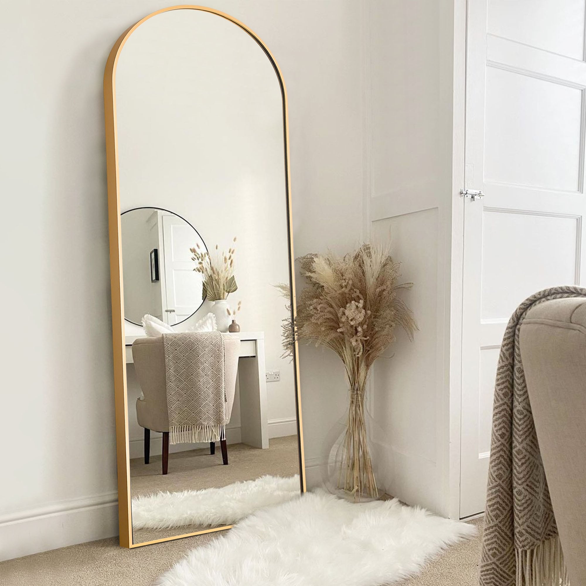 Dovelina Arched Full Length Floor Wall Mirror Standing Mirror