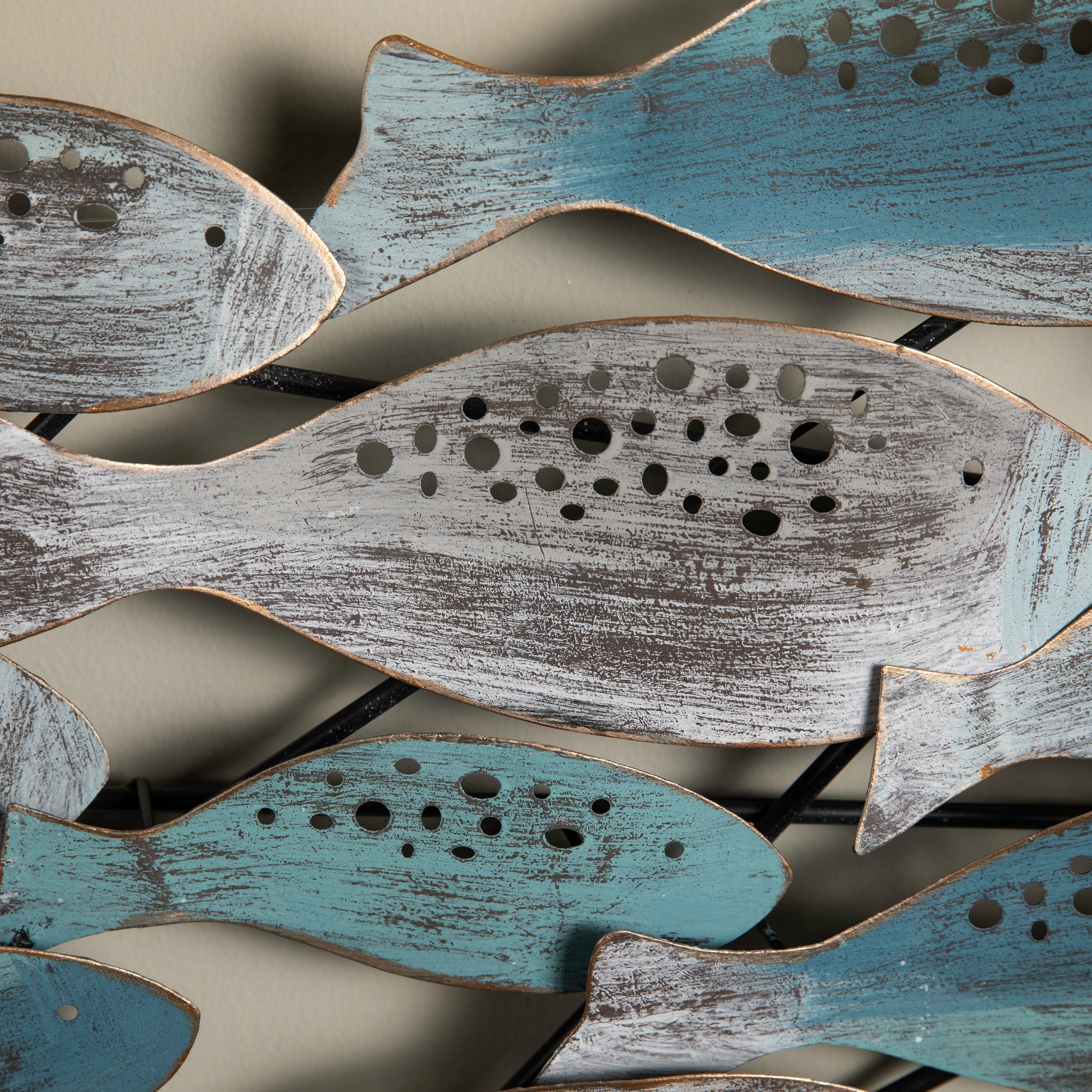 Danya B. School of Fish Modern Coastal Metal Wall Art