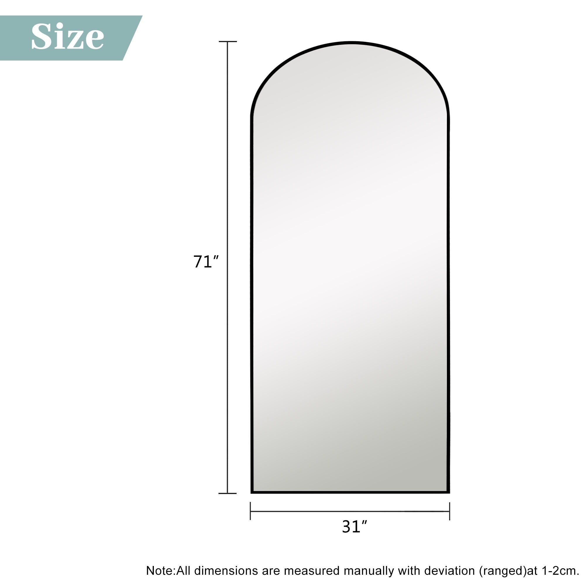 Dovelina Arched Full Length Floor Wall Mirror Standing Mirror