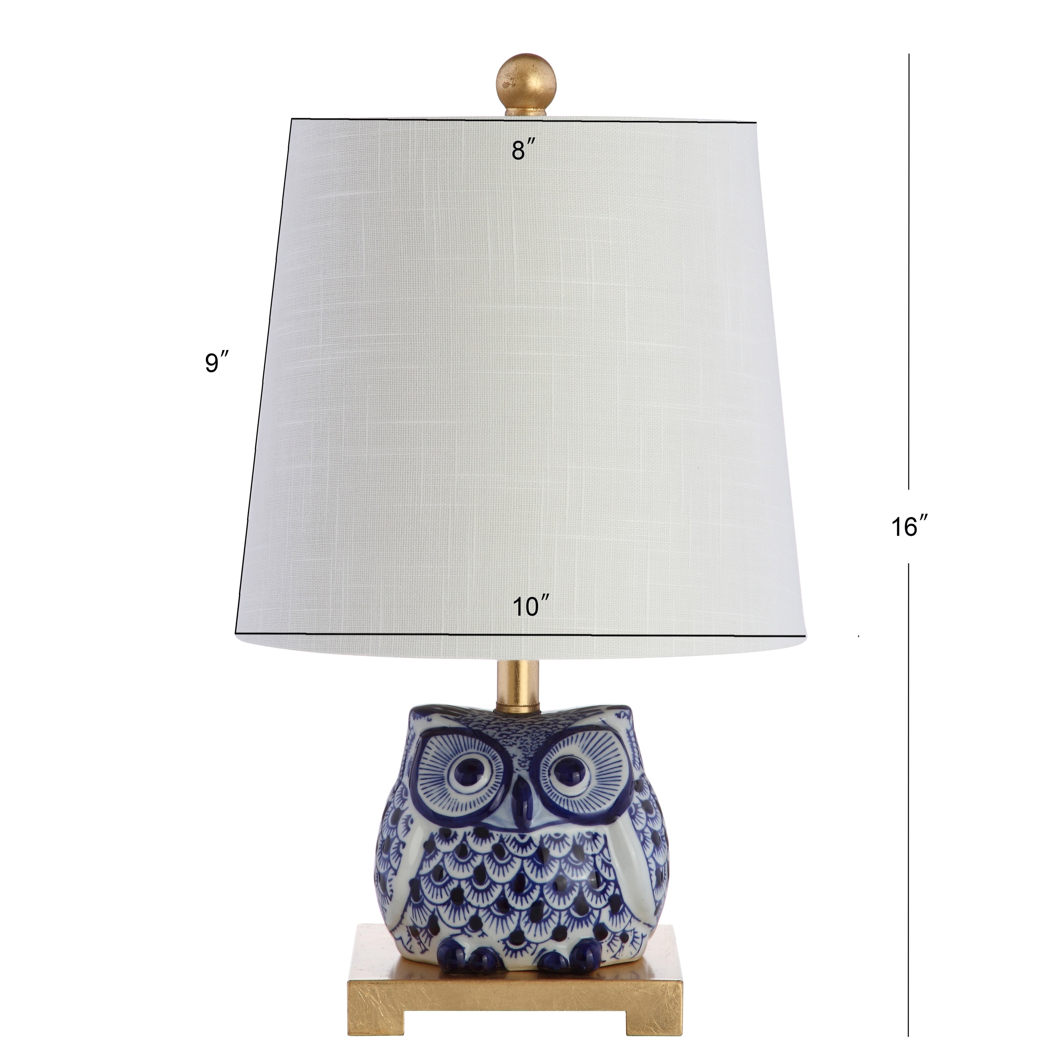 Tiki 16 Ceramic Mini Table Lamp, Blue/White (Set of 2) by JONATHAN Y