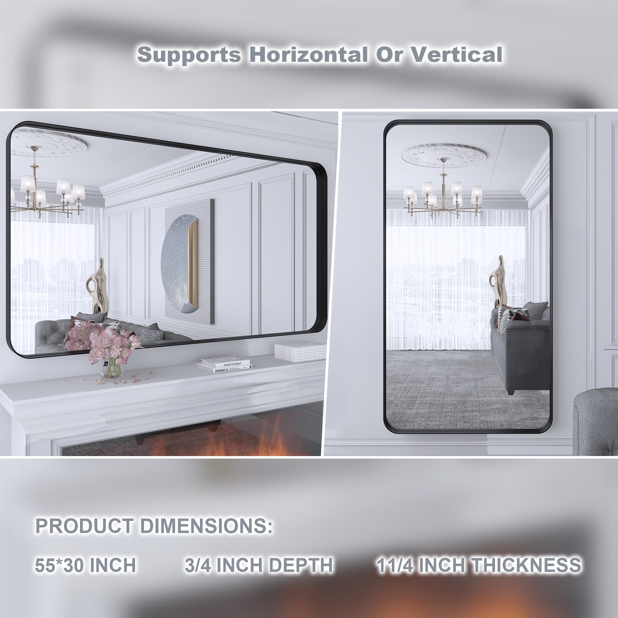 Framed Wall Mounted Bathroom Vanity Mirror