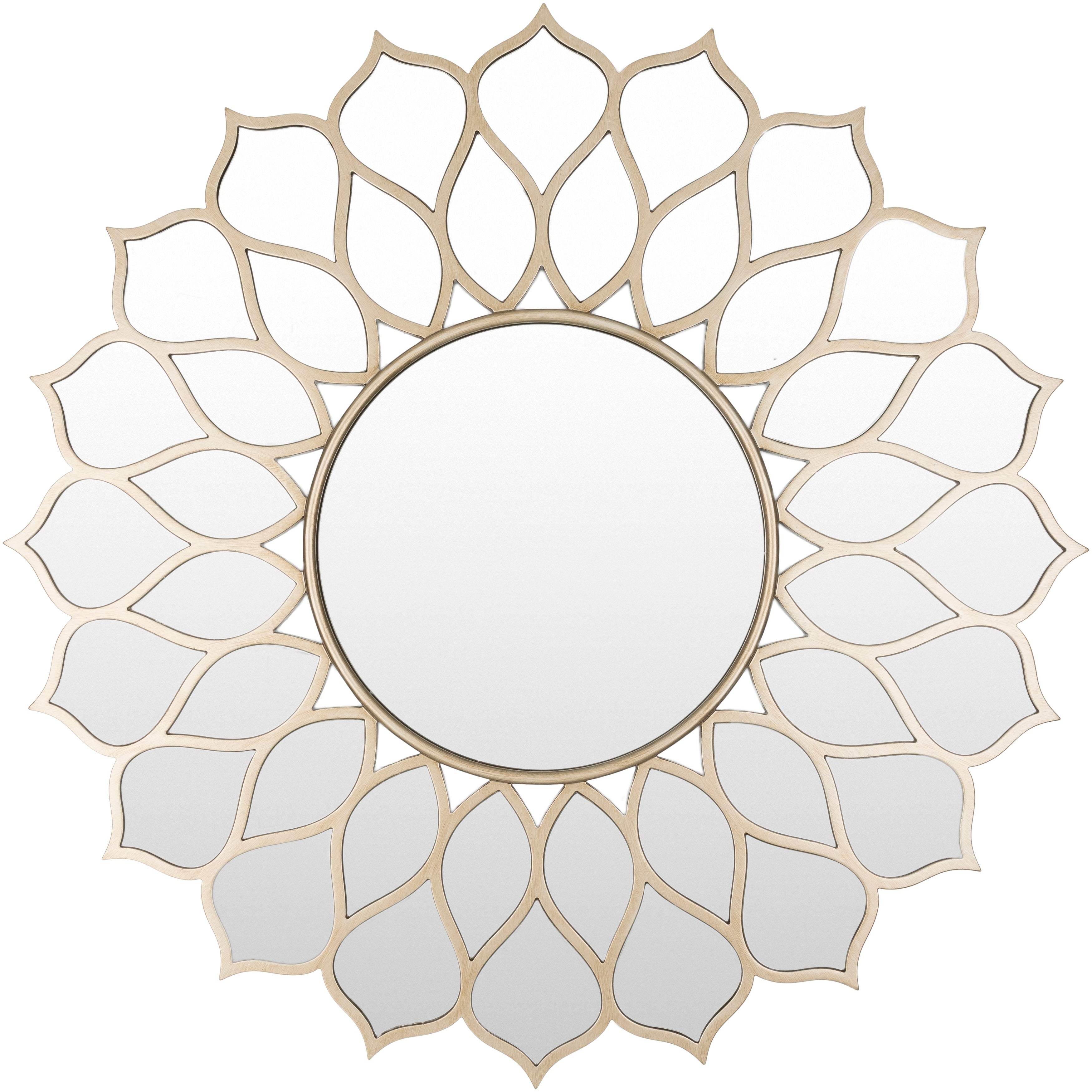 Zebulon Floral Champagne Gold Mirror