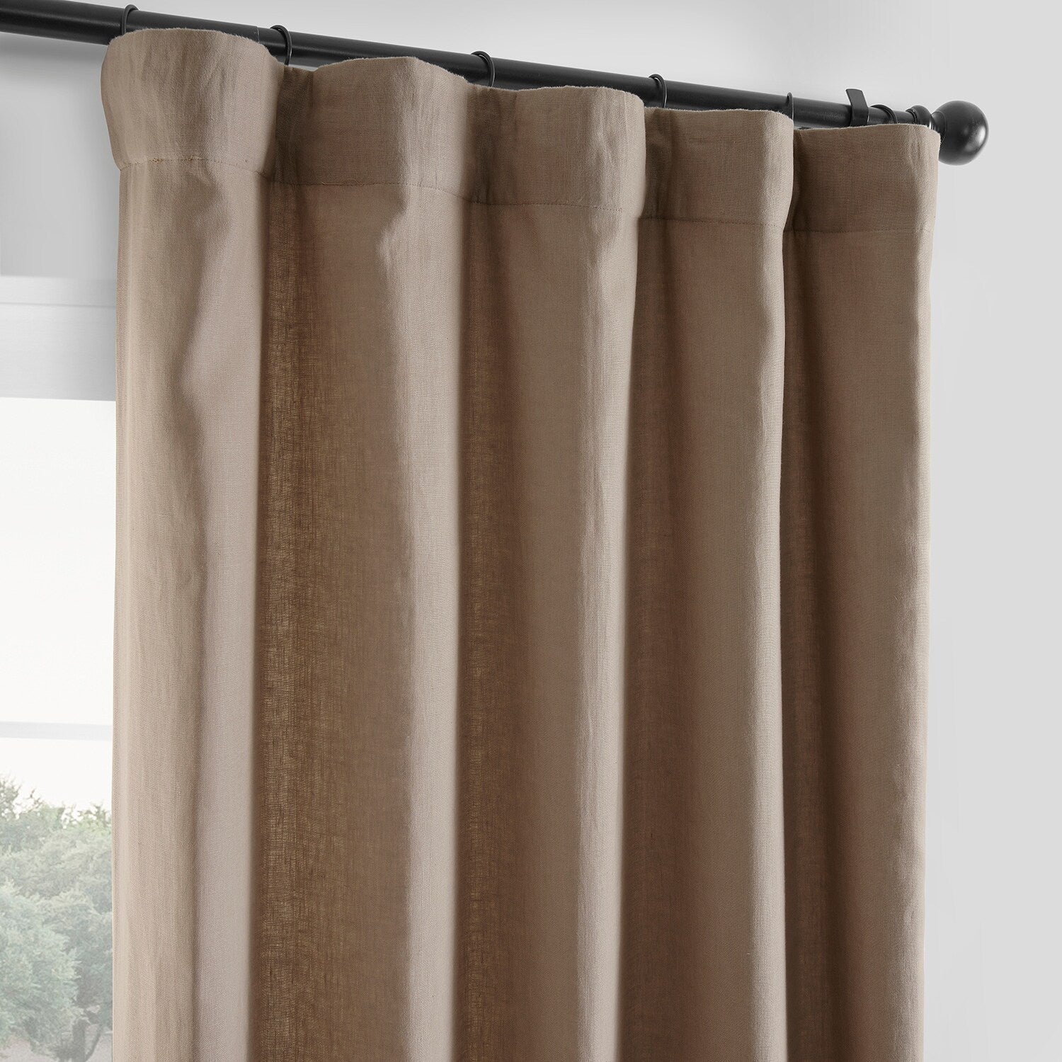 Exclusive Fabrics French Linen Room Darkening Curtains Panel - Elegant luxurious Drapes (1 Panel)