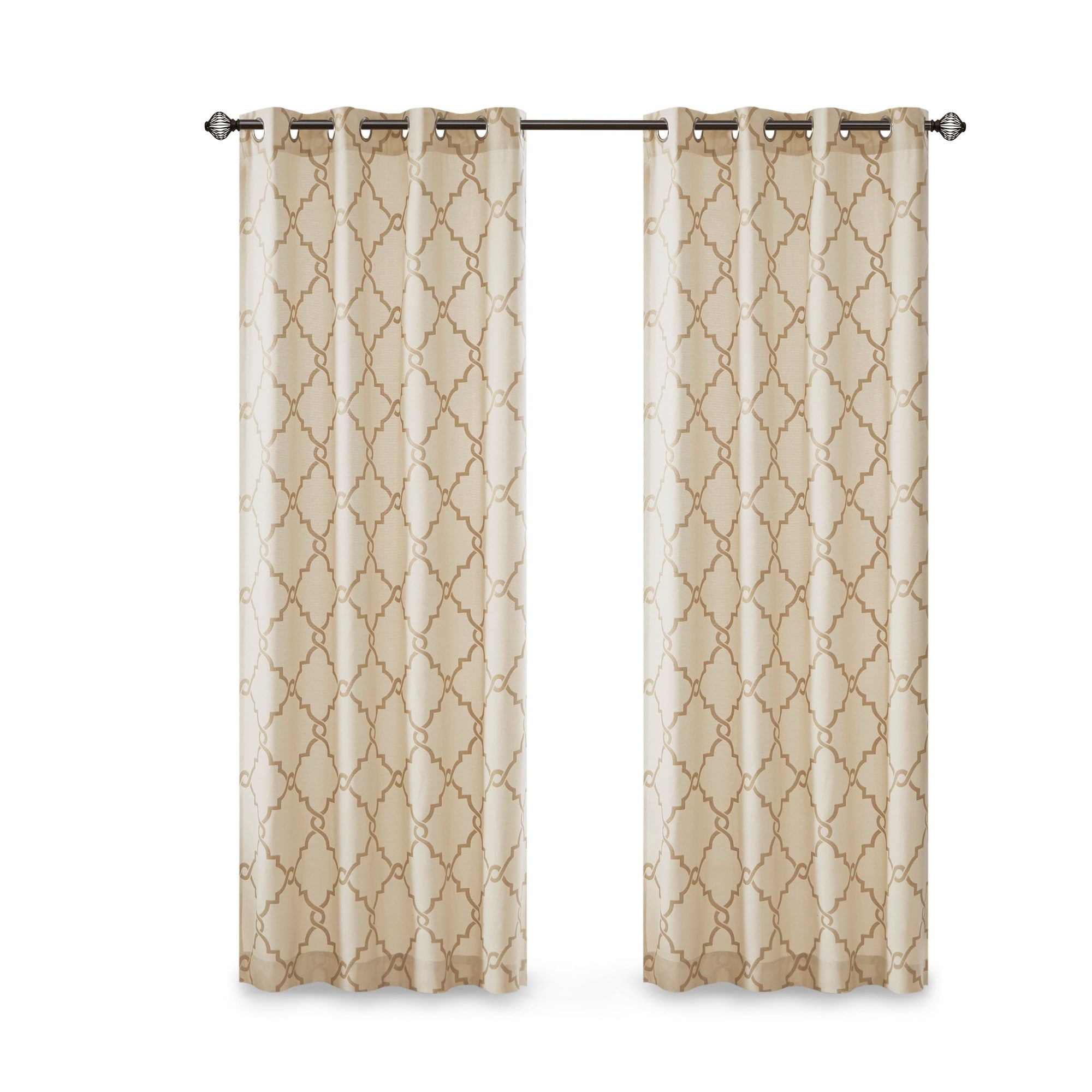 Madison Park Westmont Fretwork Print Grommet Top Window Single Curtain Panel