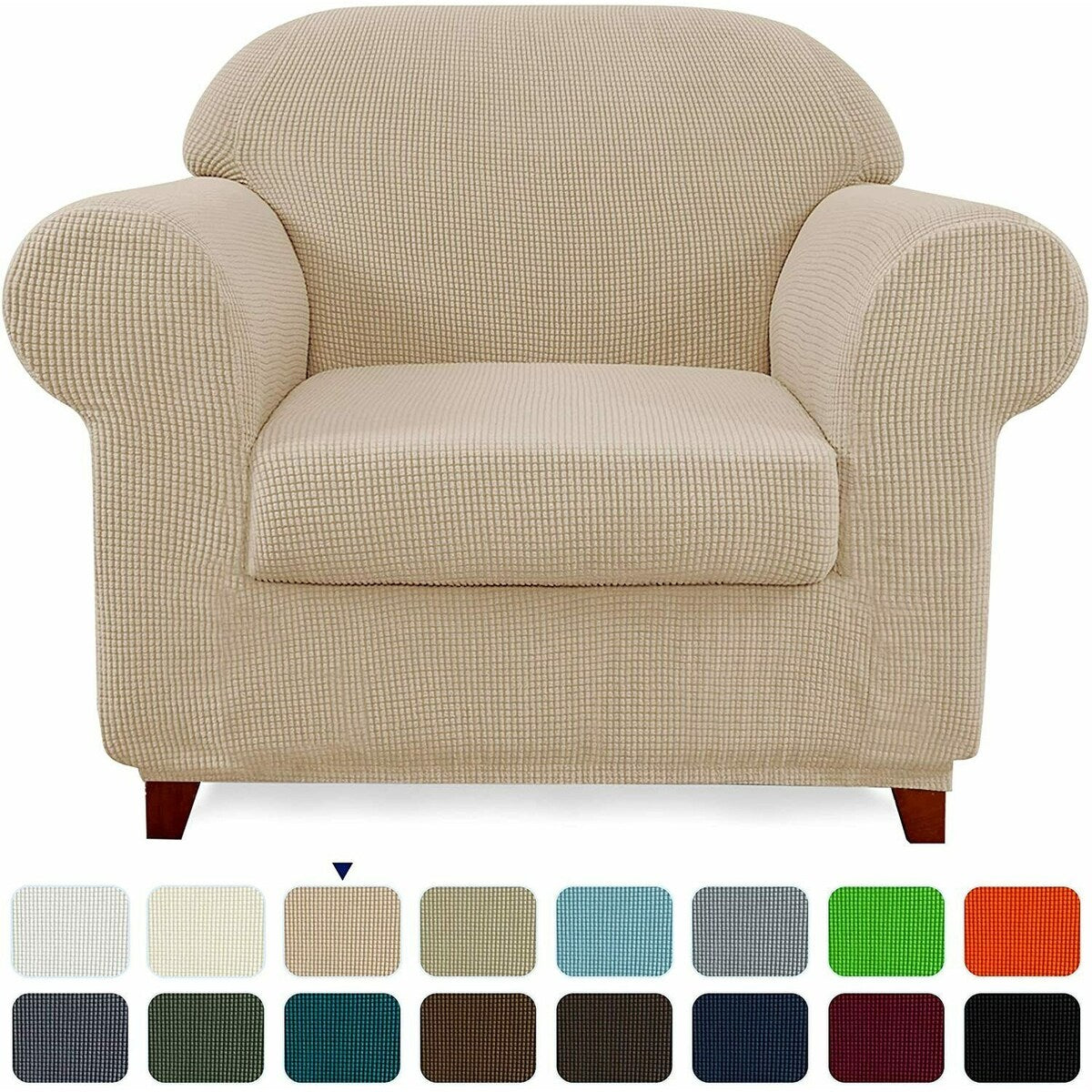 Subrtex 2 Piece Armchair Slipcover Stretch Spandex Furniture Protector