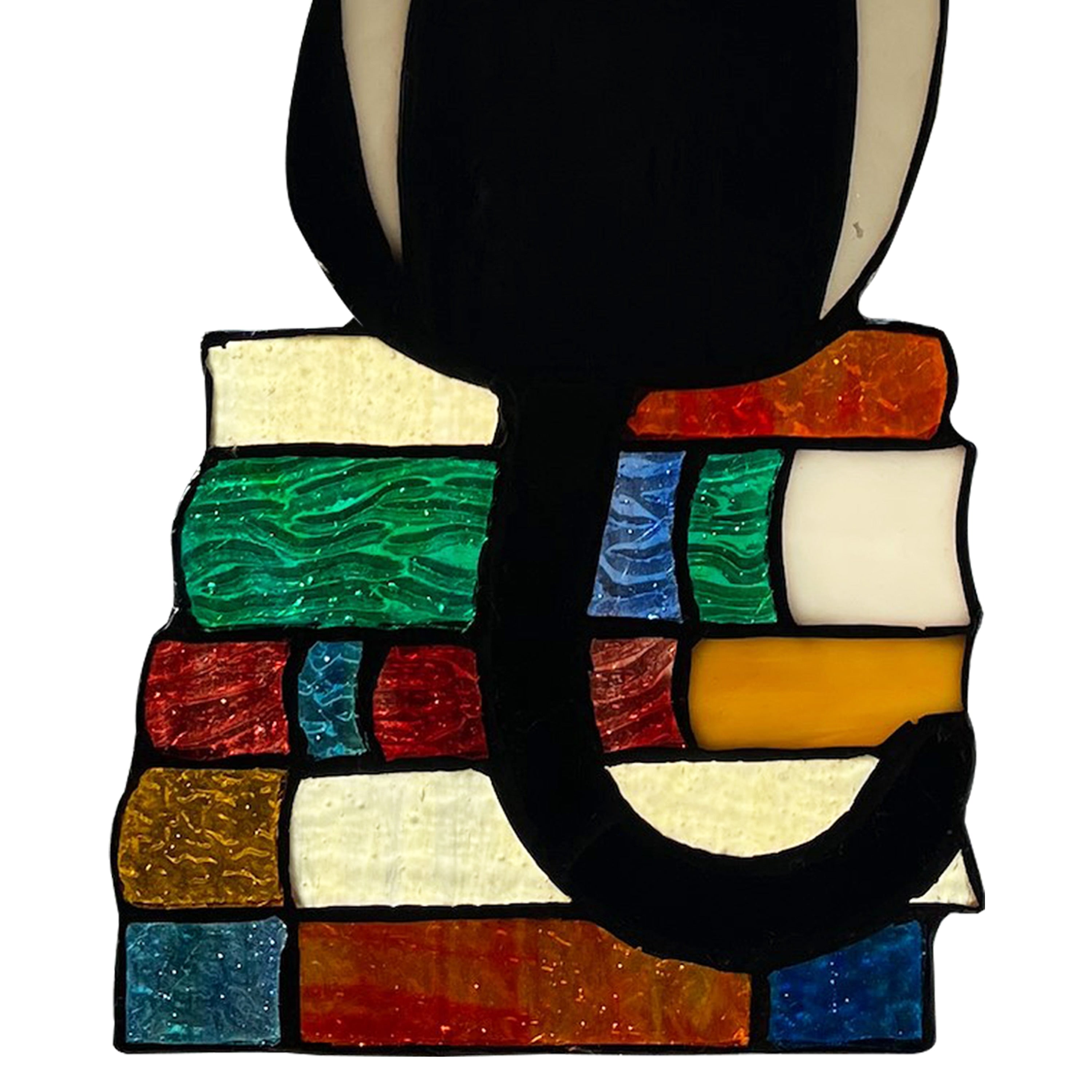 River of Goods Cat on Books River of Goods Stained Glass Vertical Window Panel - 6 x 0.25 x 12.5