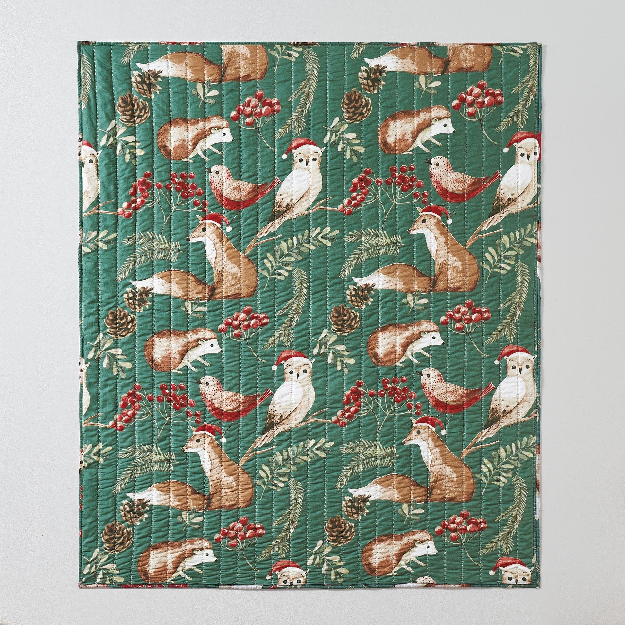 Porch & Den Morilon Forest Wildlife Quilted Throw