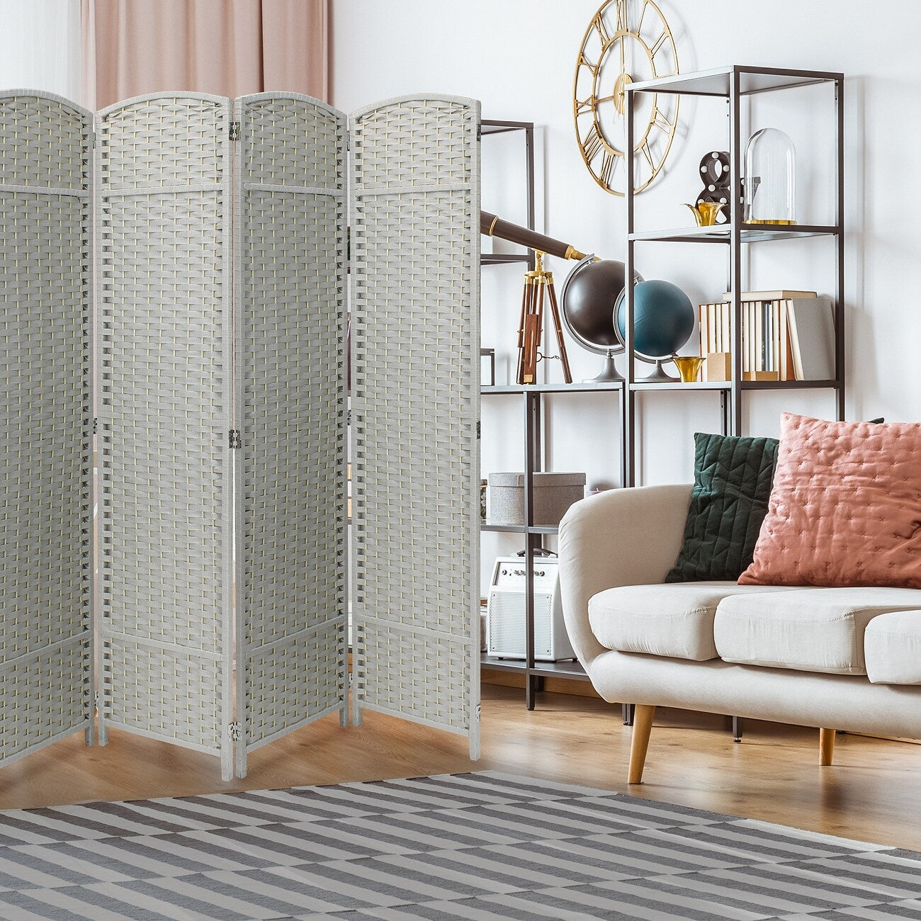 Room Divider Folding Privacy Screen Tall Partition Foldable Wall Panel