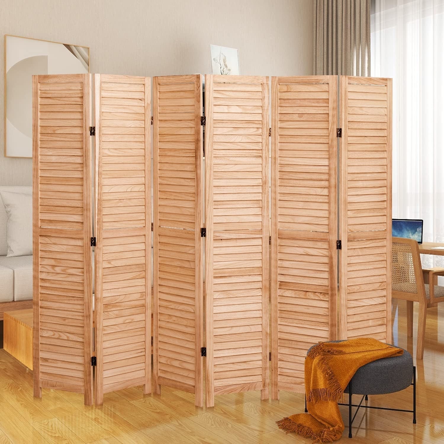 65'' H Solid Wood Folding Room Divider